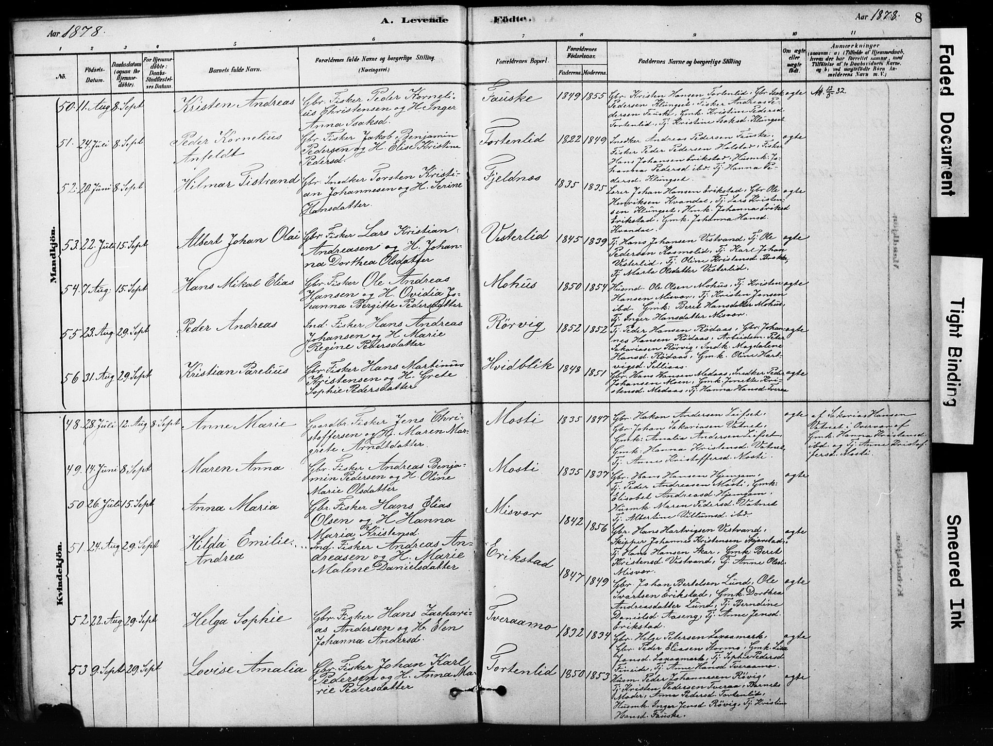 Ministerialprotokoller, klokkerbøker og fødselsregistre - Nordland, AV/SAT-A-1459/852/L0754: Parish register (copy) no. 852C05, 1878-1894, p. 8