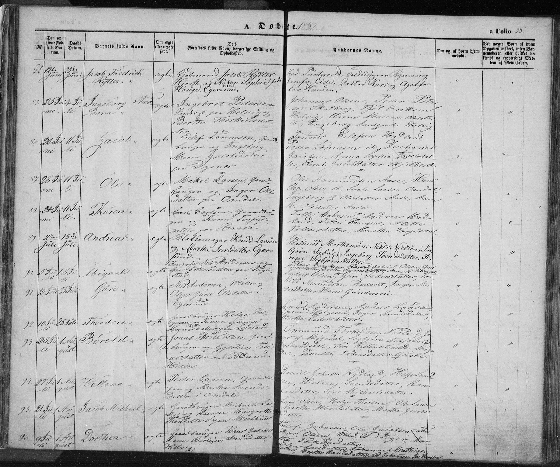 Eigersund sokneprestkontor, AV/SAST-A-101807/S08/L0012: Parish register (official) no. A 12.1, 1850-1865, p. 25