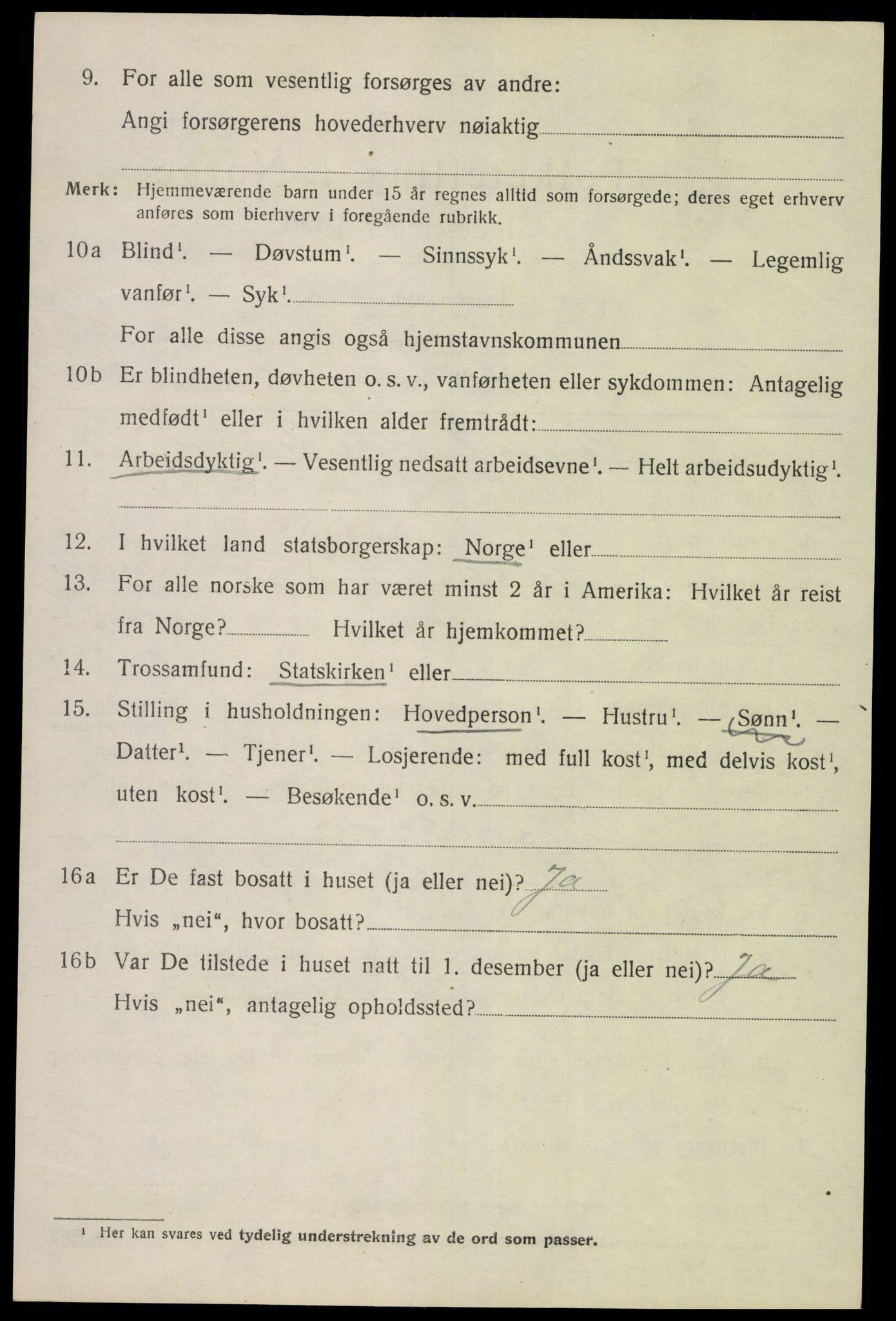 SAK, 1920 census for Fjære, 1920, p. 11078