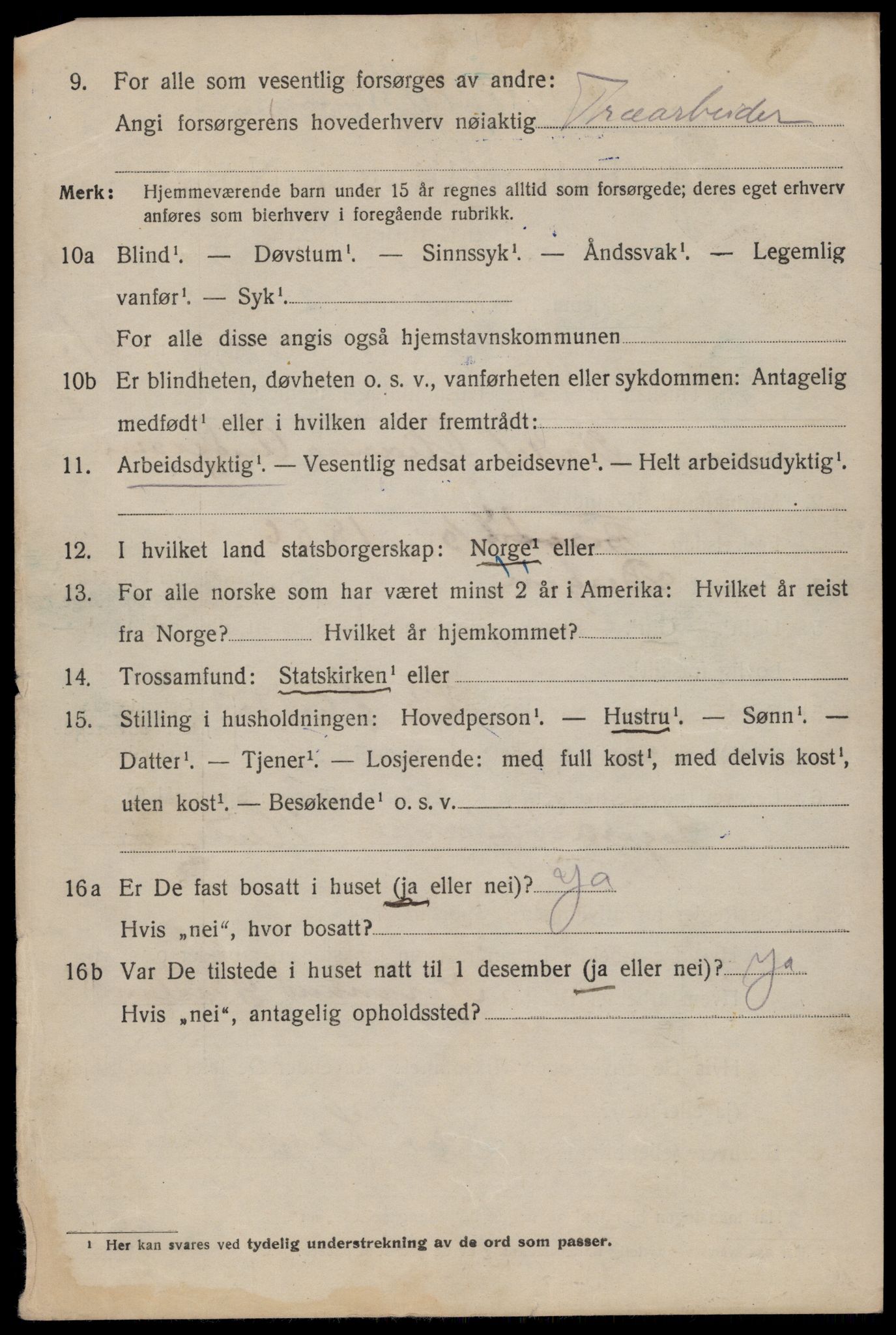 SAT, 1920 census for Trondheim, 1920, p. 123709