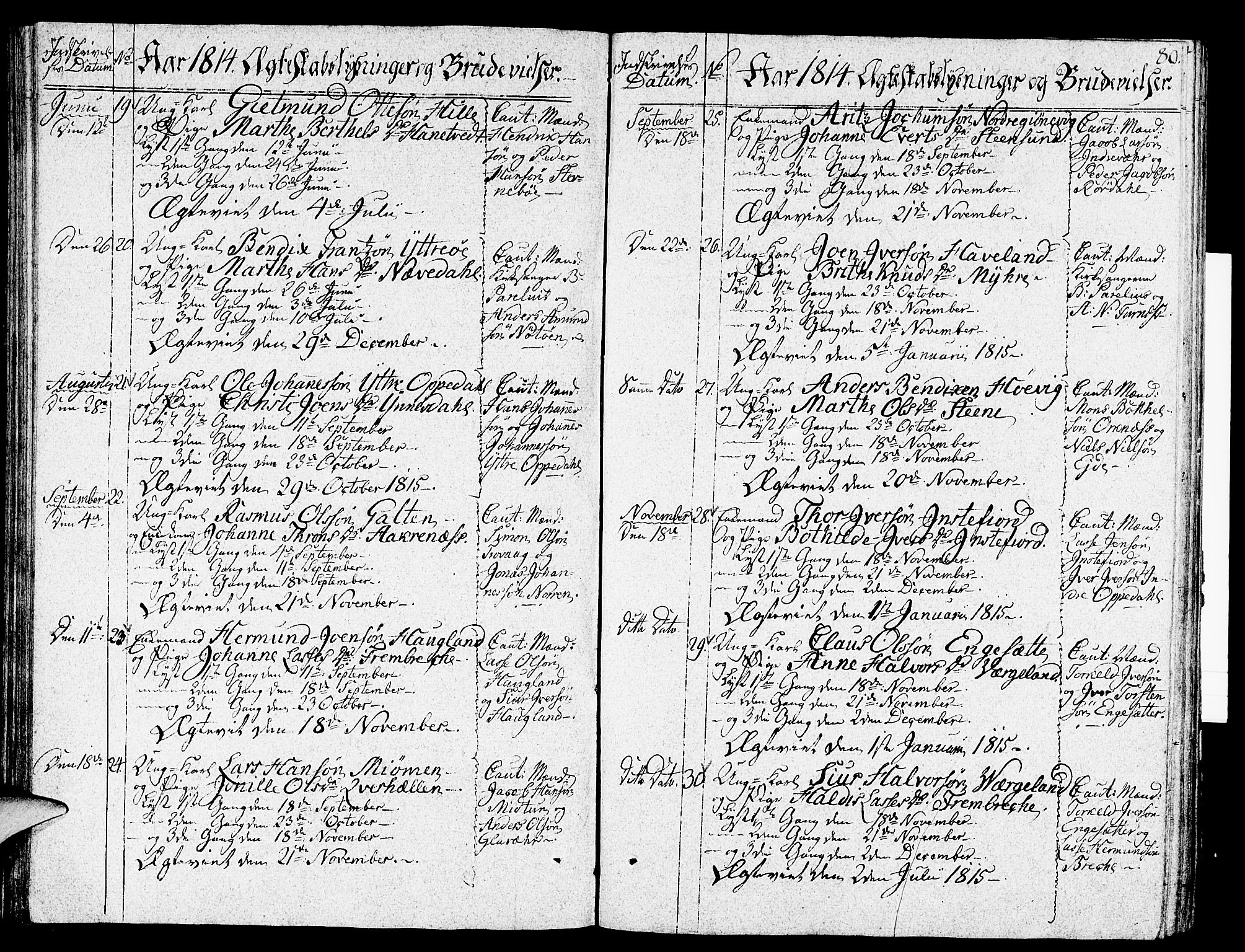 Gulen sokneprestembete, AV/SAB-A-80201/H/Haa/Haaa/L0017: Parish register (official) no. A 17, 1809-1825, p. 80