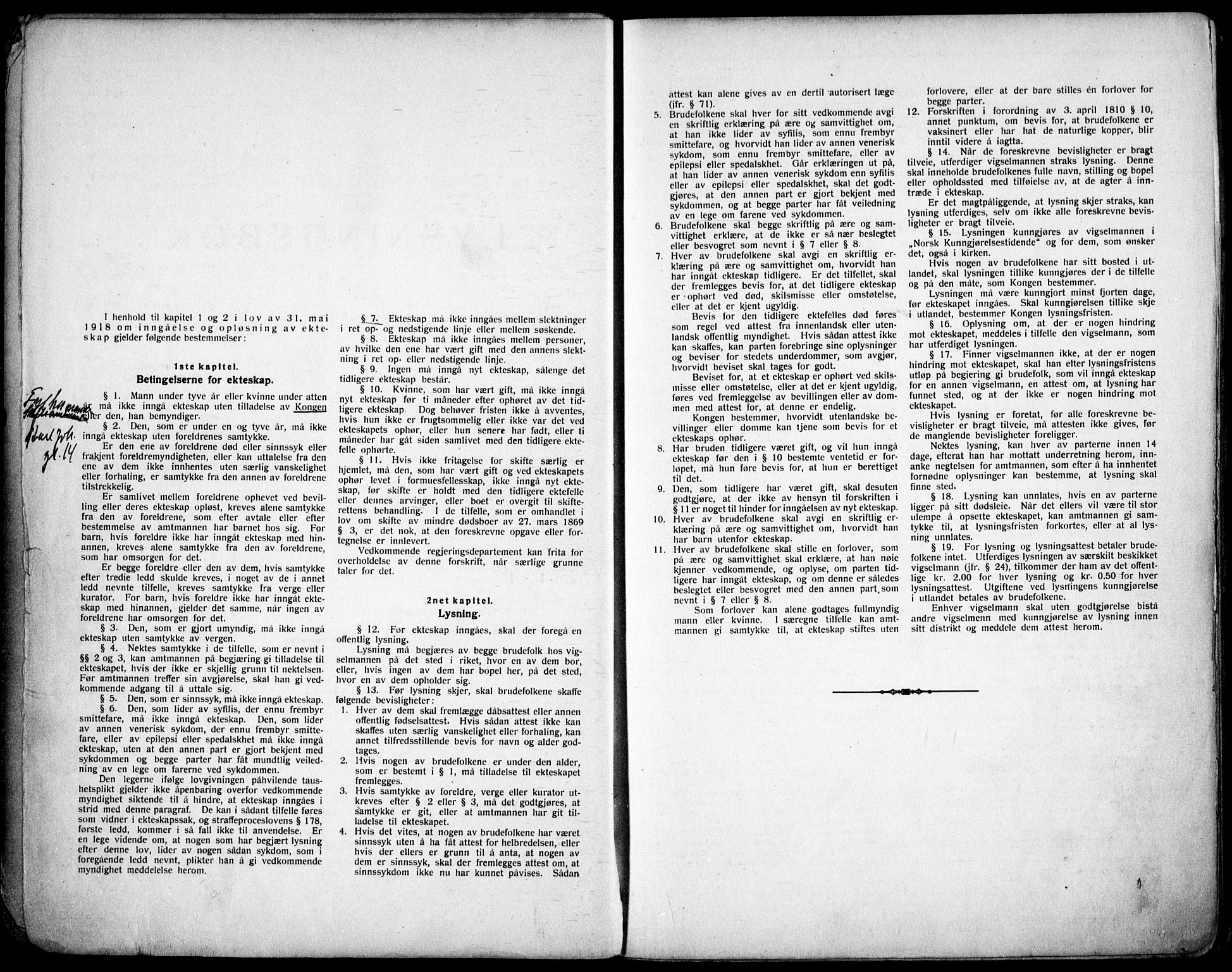 Matteus prestekontor Kirkebøker, SAO/A-10870/H/Ha/L0001: Banns register no. 1, 1919-1937