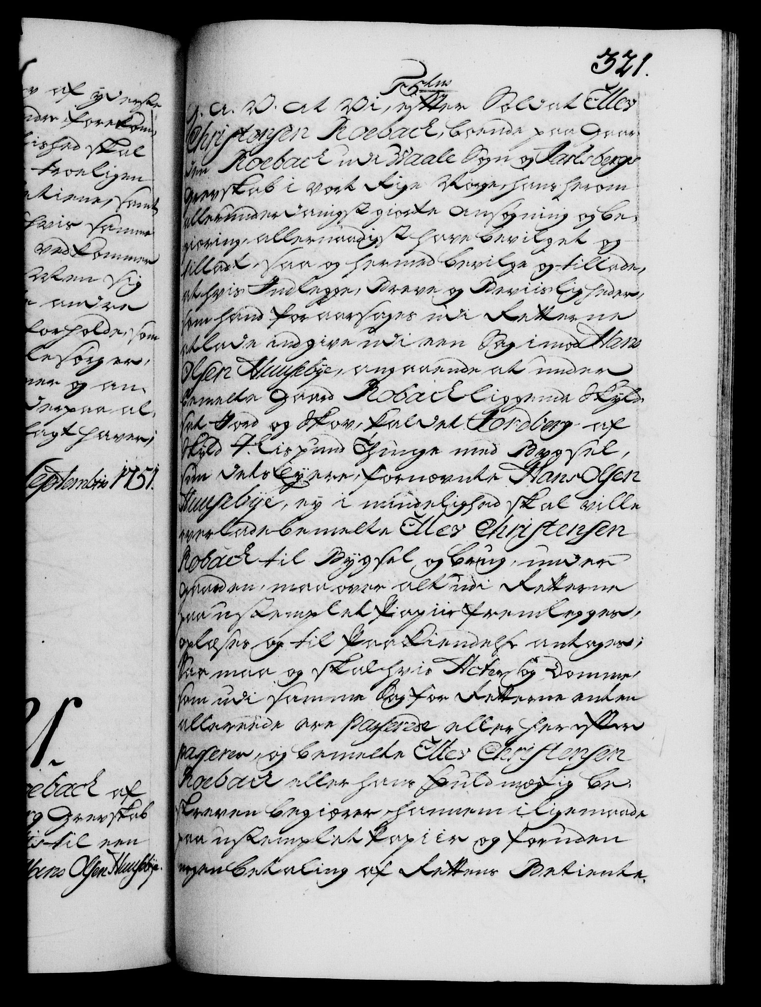 Danske Kanselli 1572-1799, RA/EA-3023/F/Fc/Fca/Fcaa/L0037: Norske registre, 1751-1752, p. 321a