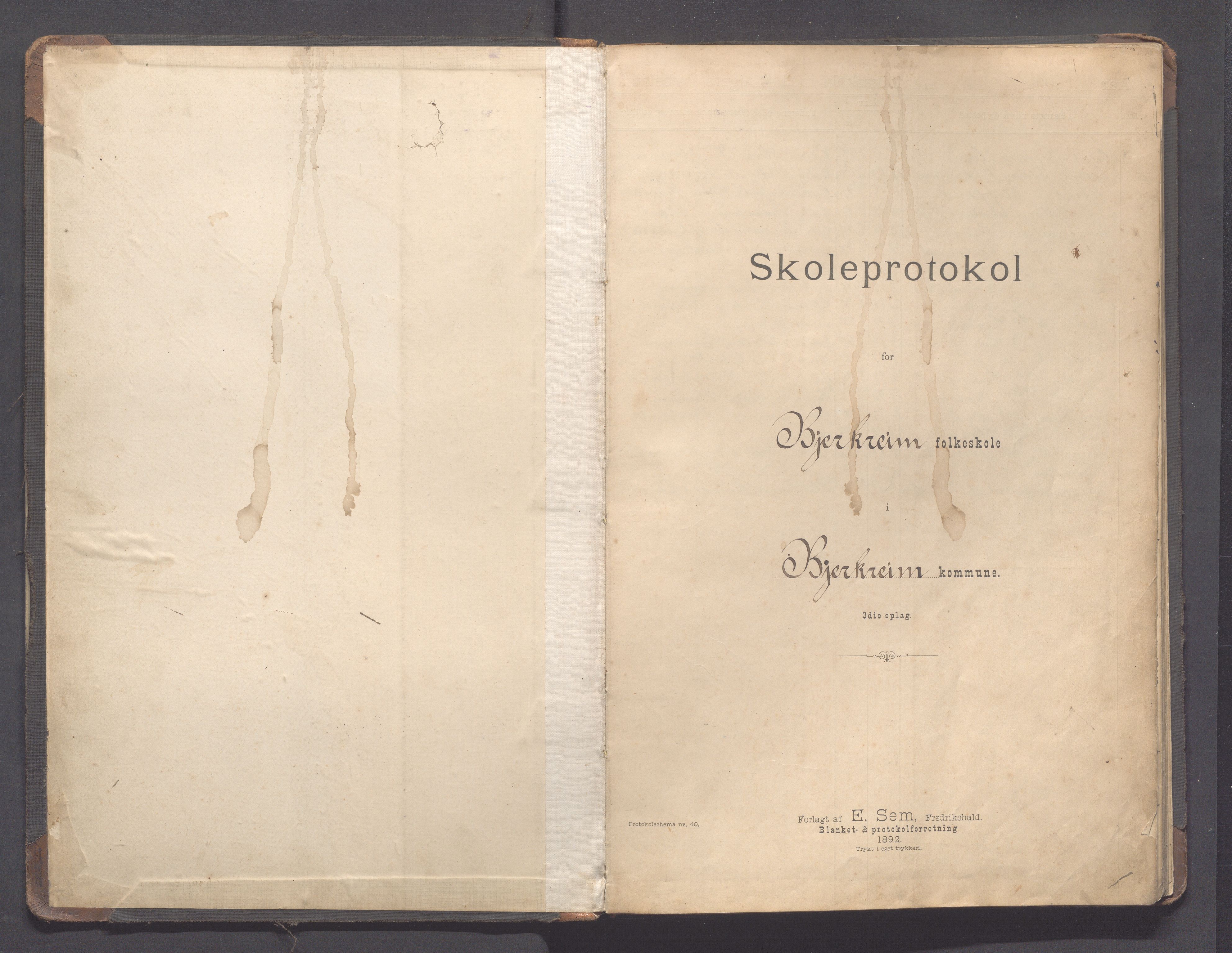 Bjerkreim kommune - Bjerkreim skule, IKAR/K-101541/H/L0003: Skuleprotokoll, 1897-1916