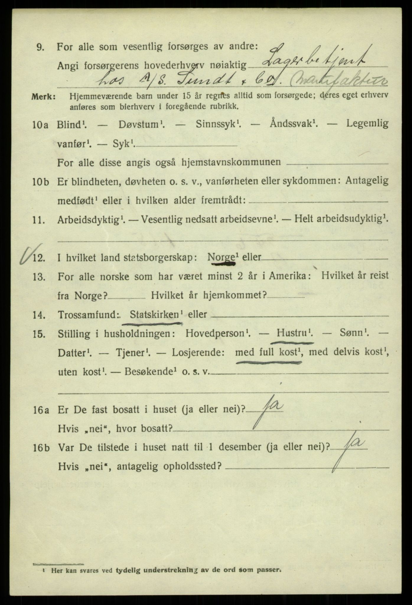 SAB, 1920 census for Bergen, 1920, p. 62124