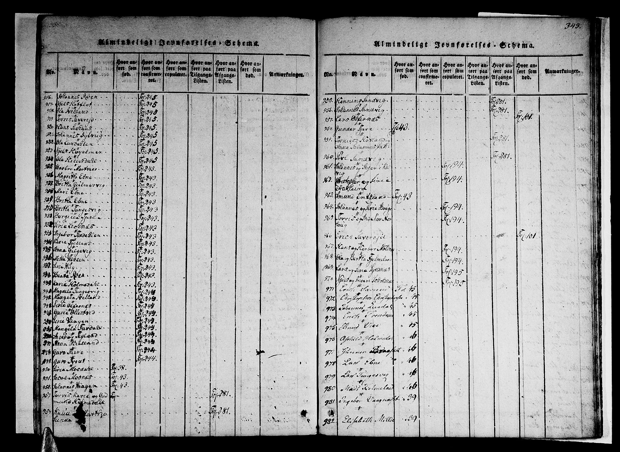 Skånevik sokneprestembete, AV/SAB-A-77801/H/Haa: Parish register (official) no. A 3, 1815-1828, p. 343