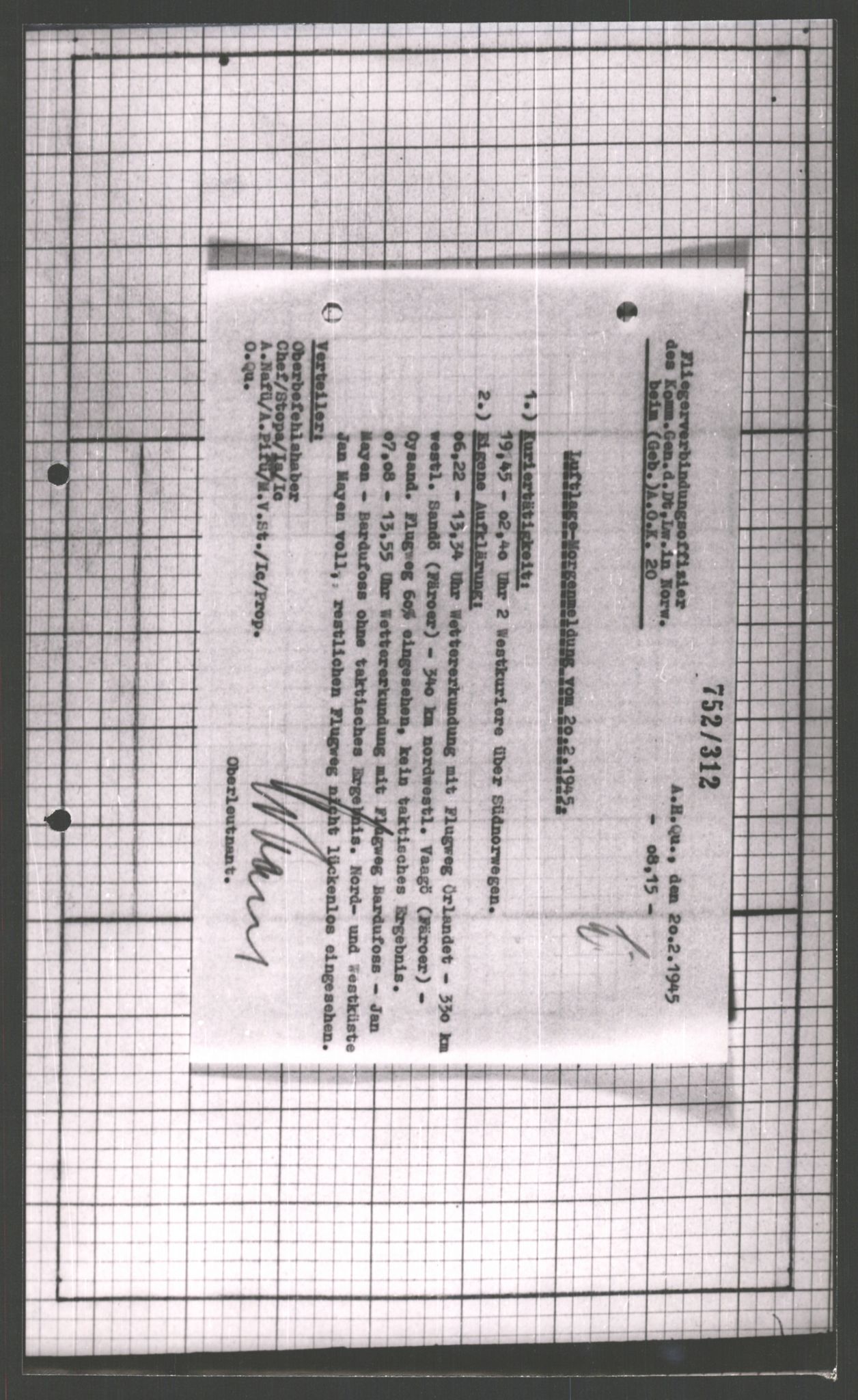 Forsvarets Overkommando. 2 kontor. Arkiv 11.4. Spredte tyske arkivsaker, AV/RA-RAFA-7031/D/Dar/Dara/L0003: Krigsdagbøker for 20. Gebirgs-Armee-Oberkommando (AOK 20), 1945, p. 174