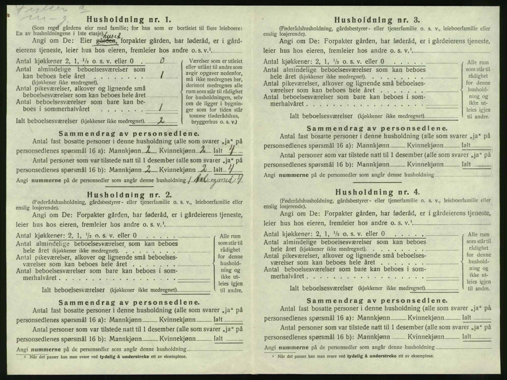 SAT, 1920 census for Nesna, 1920, p. 38