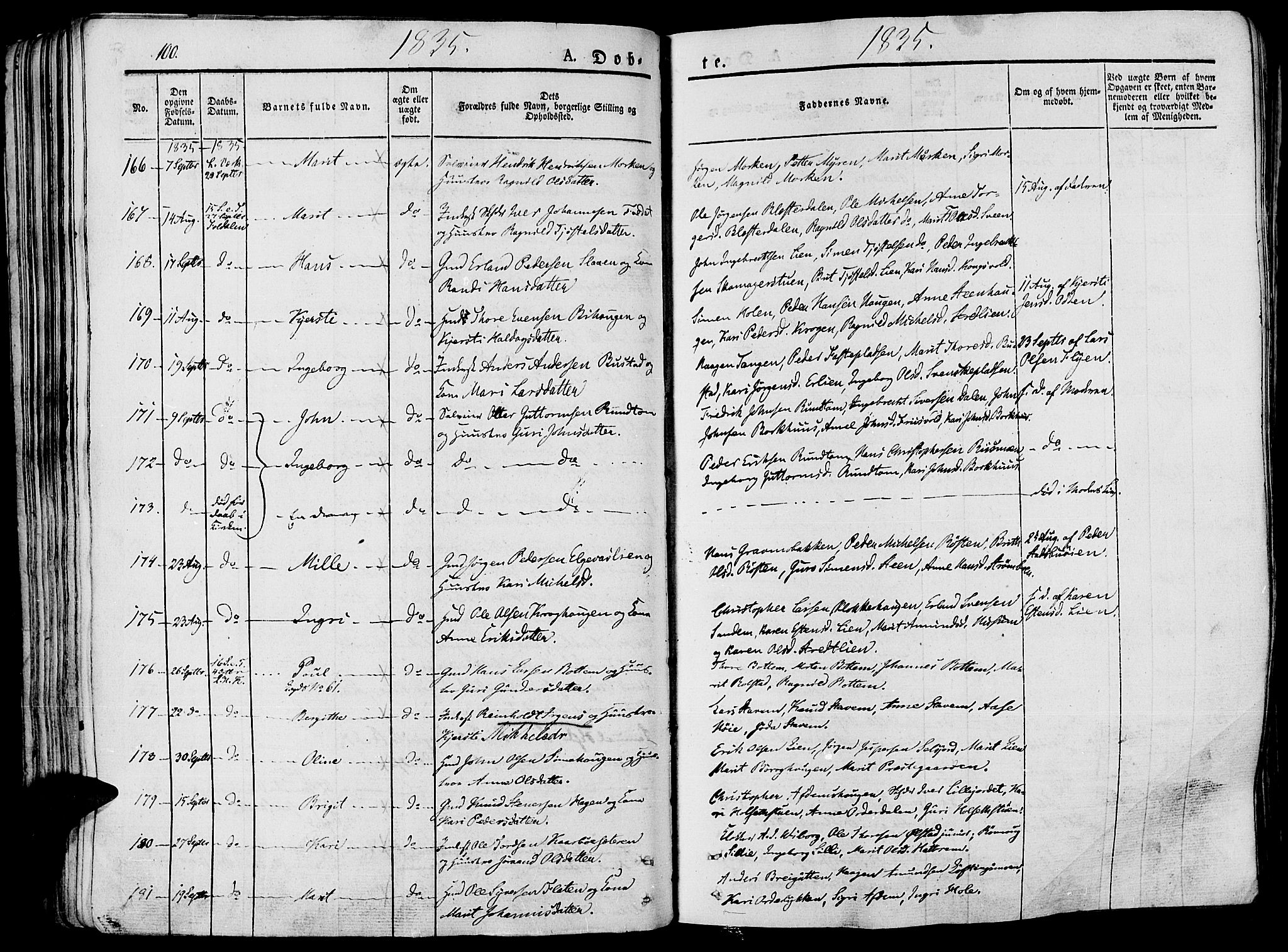 Lesja prestekontor, AV/SAH-PREST-068/H/Ha/Haa/L0005: Parish register (official) no. 5, 1830-1842, p. 100