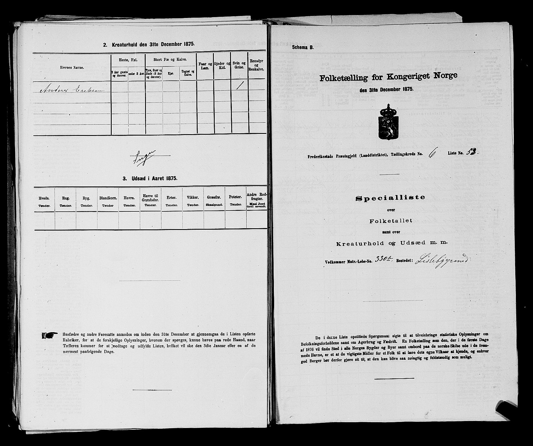 RA, 1875 census for 0132L Fredrikstad/Glemmen, 1875, p. 1254