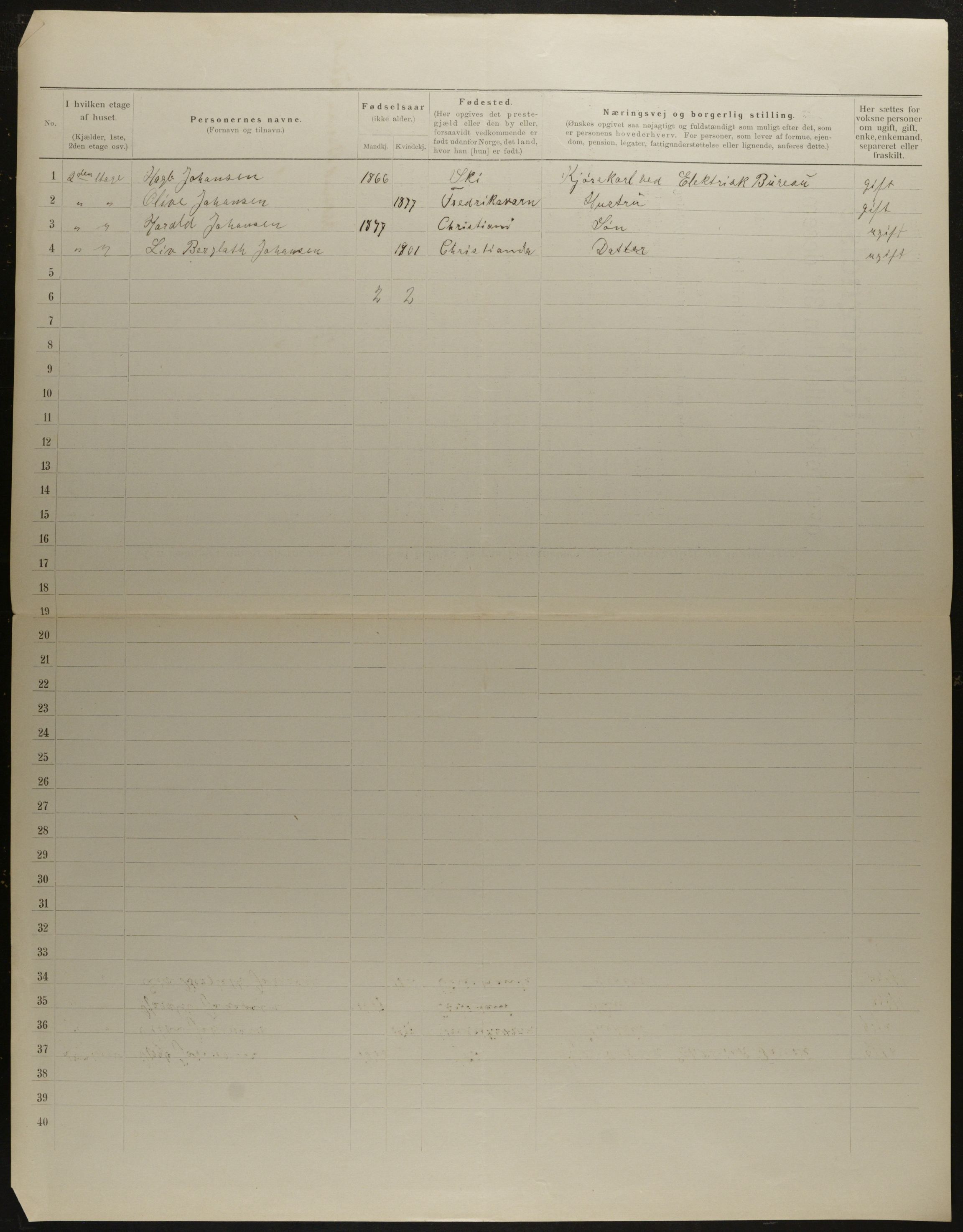 OBA, Municipal Census 1901 for Kristiania, 1901, p. 10064