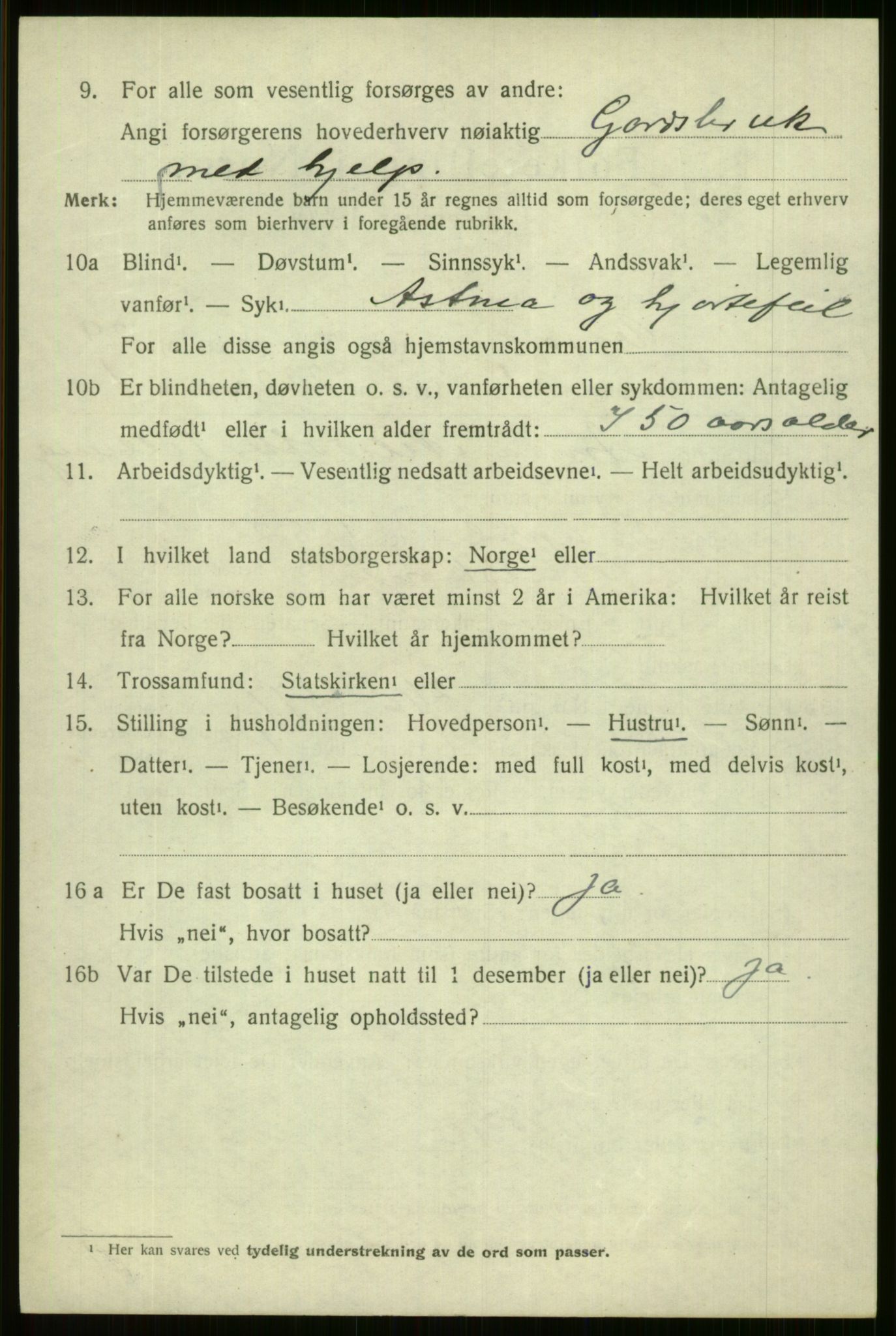 SAB, 1920 census for Voss, 1920, p. 19262