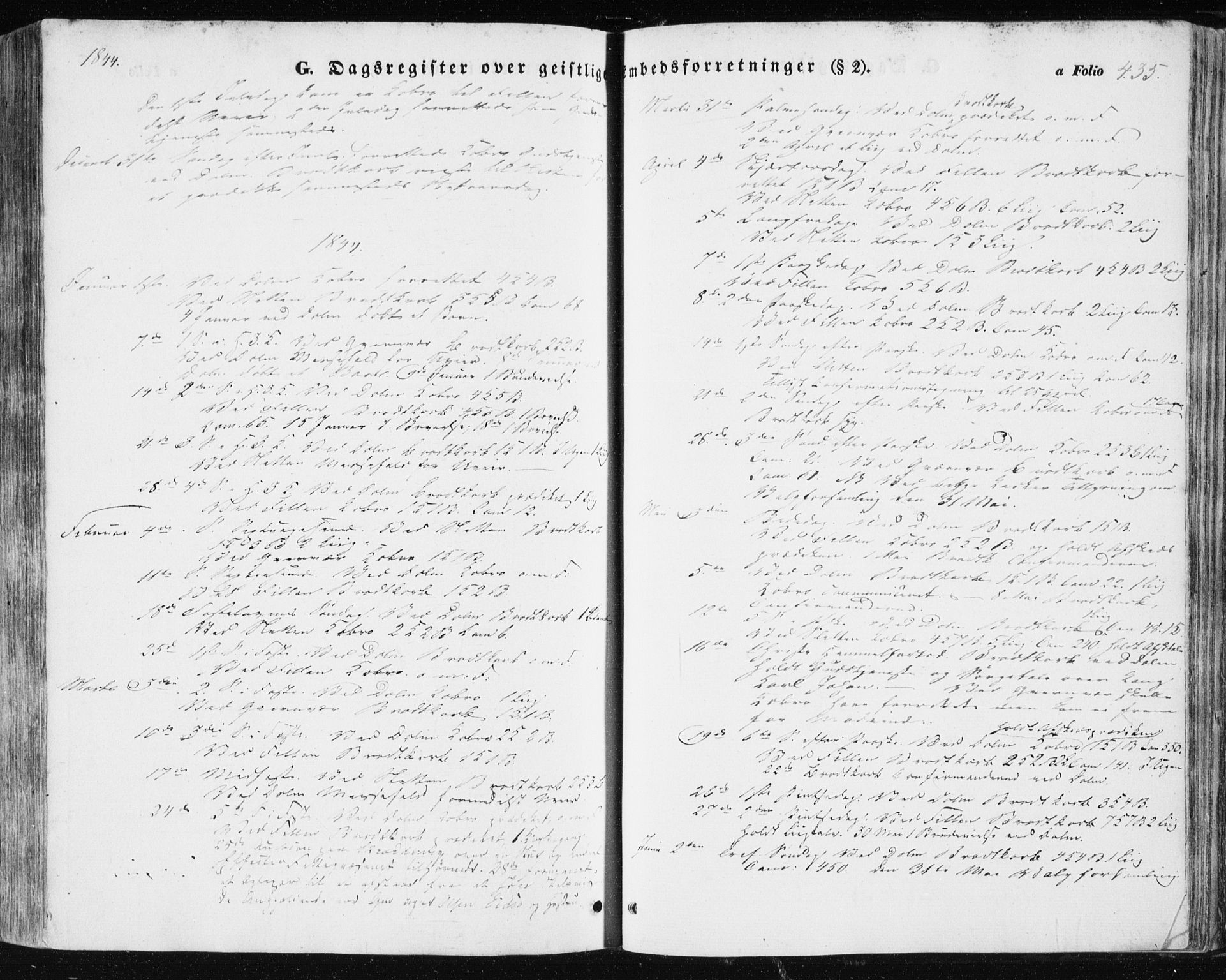 Ministerialprotokoller, klokkerbøker og fødselsregistre - Sør-Trøndelag, SAT/A-1456/634/L0529: Parish register (official) no. 634A05, 1843-1851, p. 435