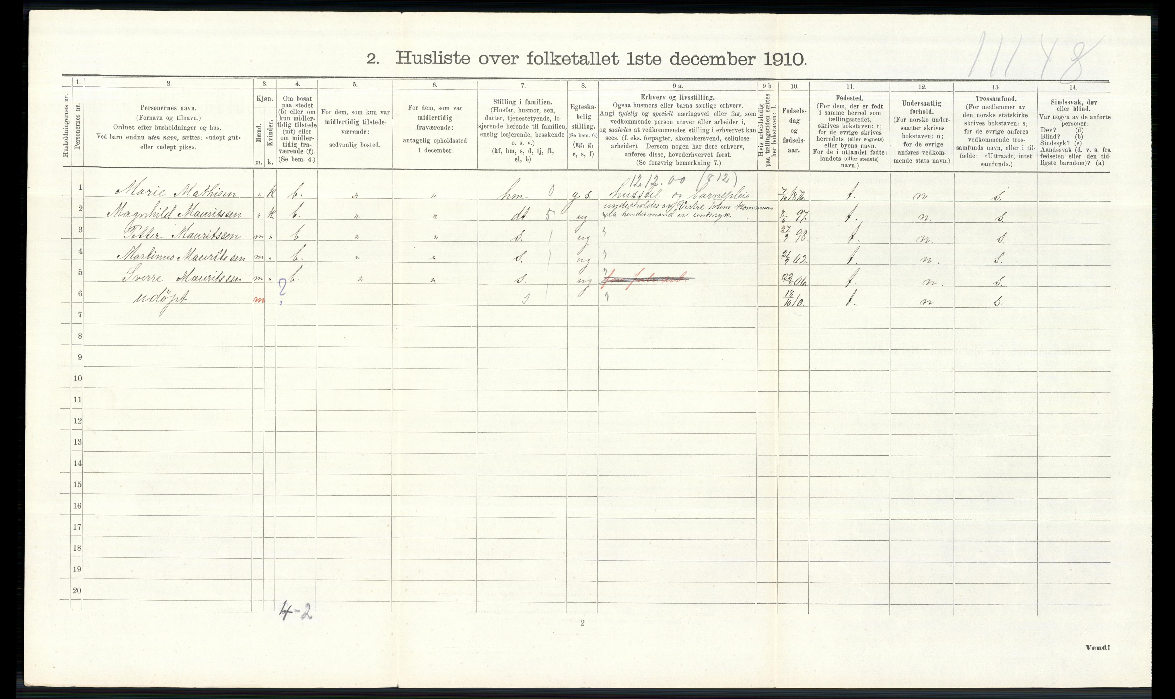 RA, 1910 census for Østre Toten, 1910, p. 2718