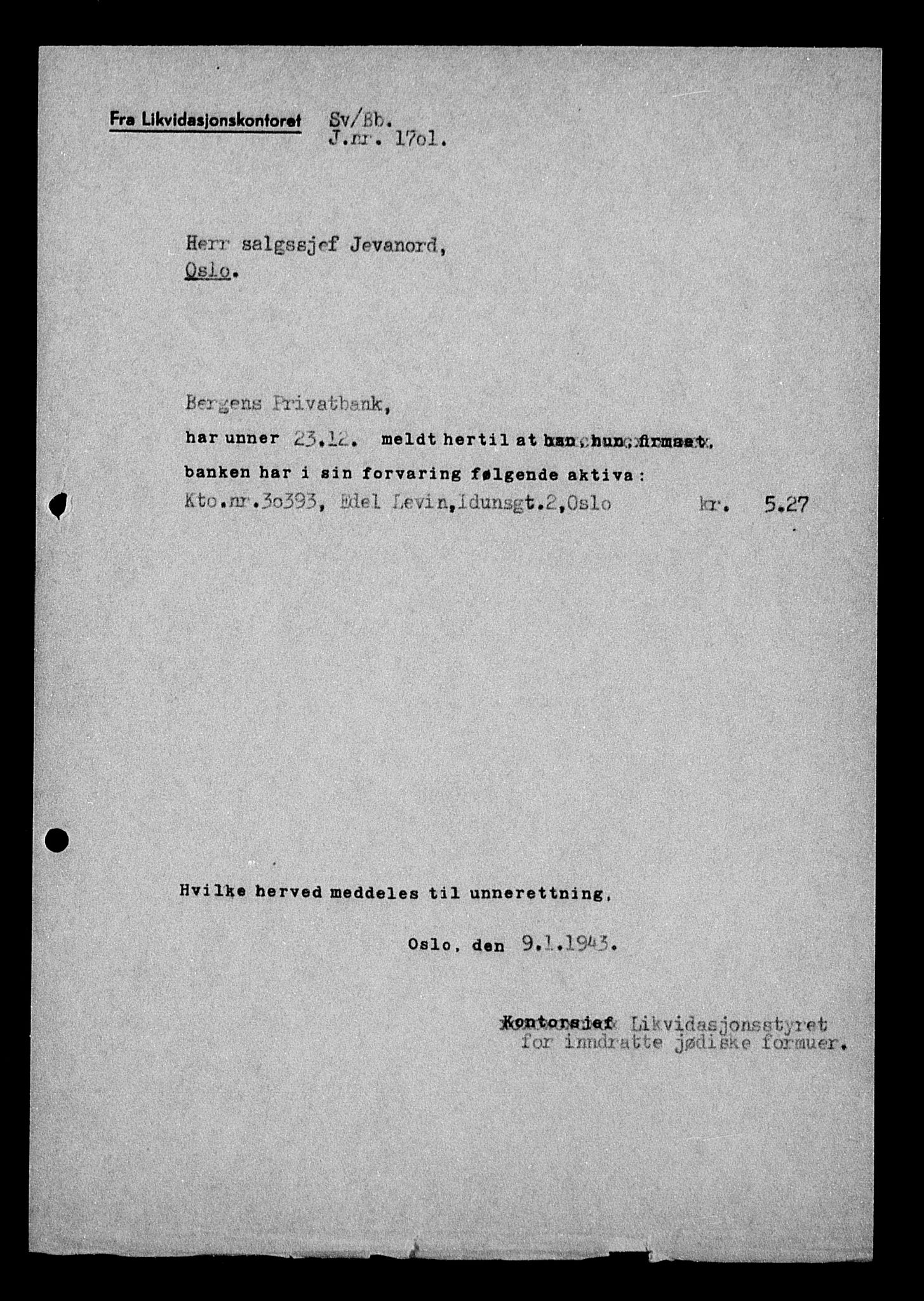 Justisdepartementet, Tilbakeføringskontoret for inndratte formuer, AV/RA-S-1564/H/Hc/Hcc/L0957: --, 1945-1947, p. 24