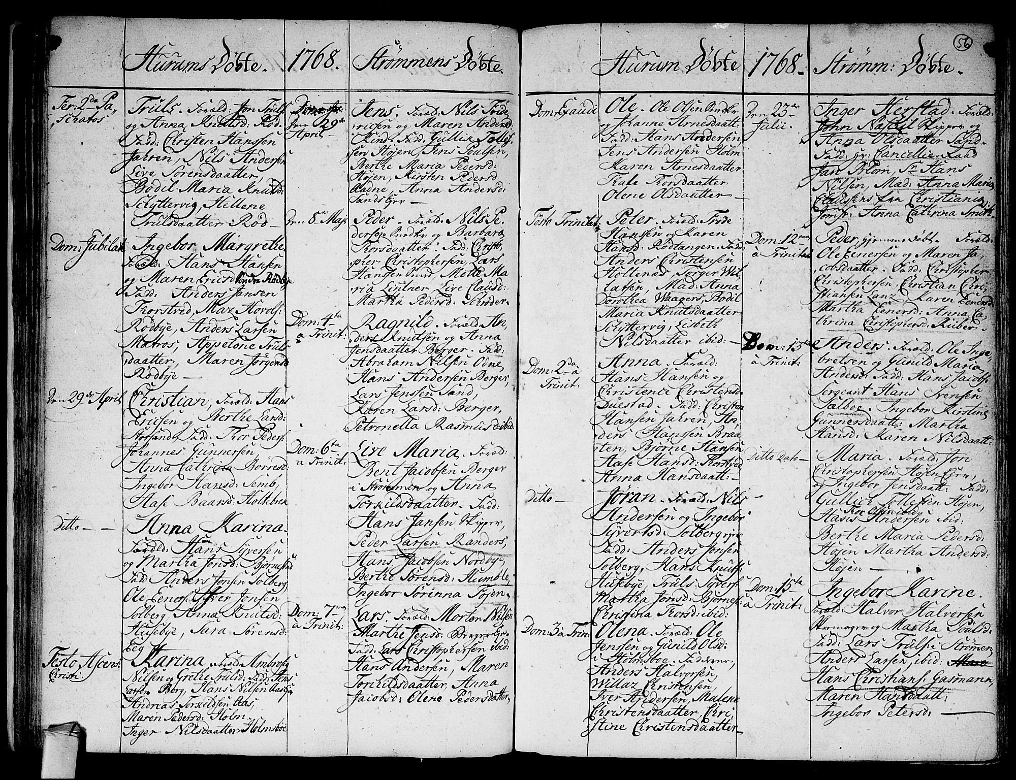 Hurum kirkebøker, AV/SAKO-A-229/F/Fa/L0006: Parish register (official) no. 6, 1756-1770, p. 56