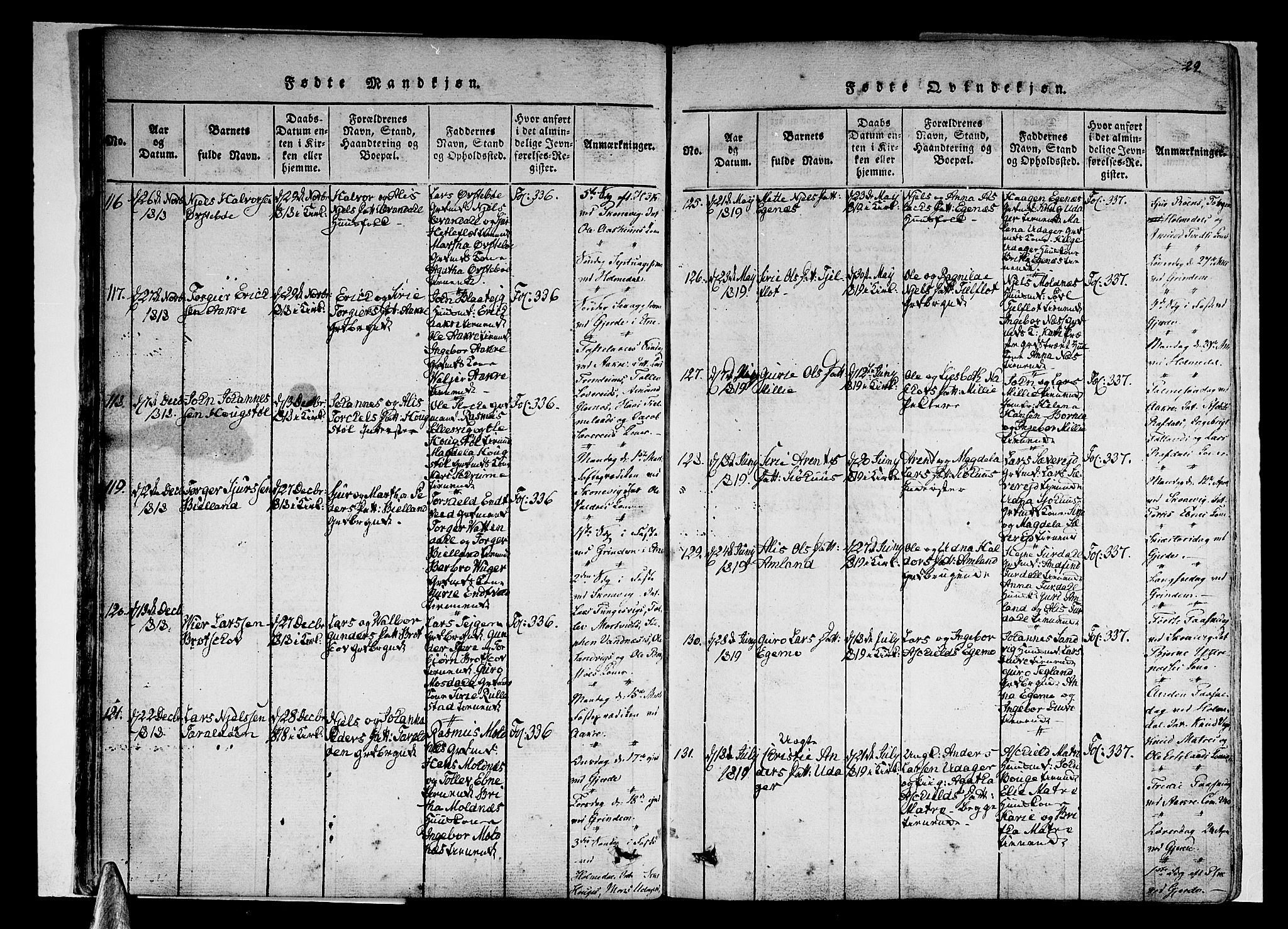 Skånevik sokneprestembete, AV/SAB-A-77801/H/Haa: Parish register (official) no. A 3, 1815-1828, p. 29