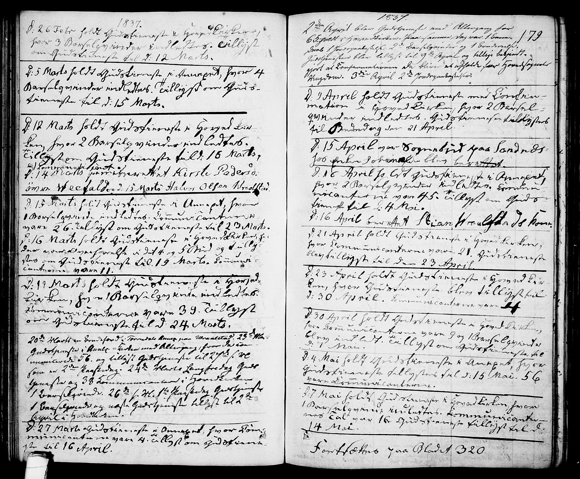 Drangedal kirkebøker, AV/SAKO-A-258/F/Fa/L0006: Parish register (official) no. 6, 1831-1837, p. 179