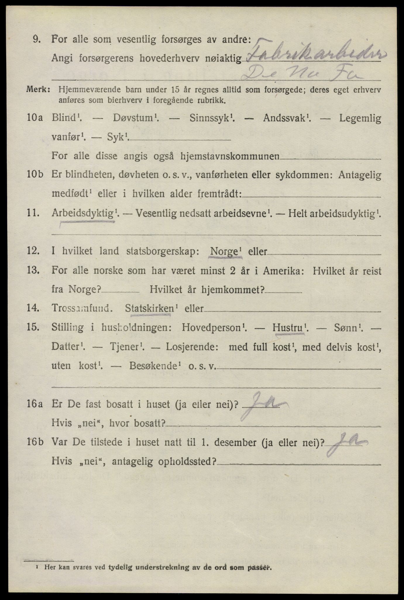 SAO, 1920 census for Glemmen, 1920, p. 9962