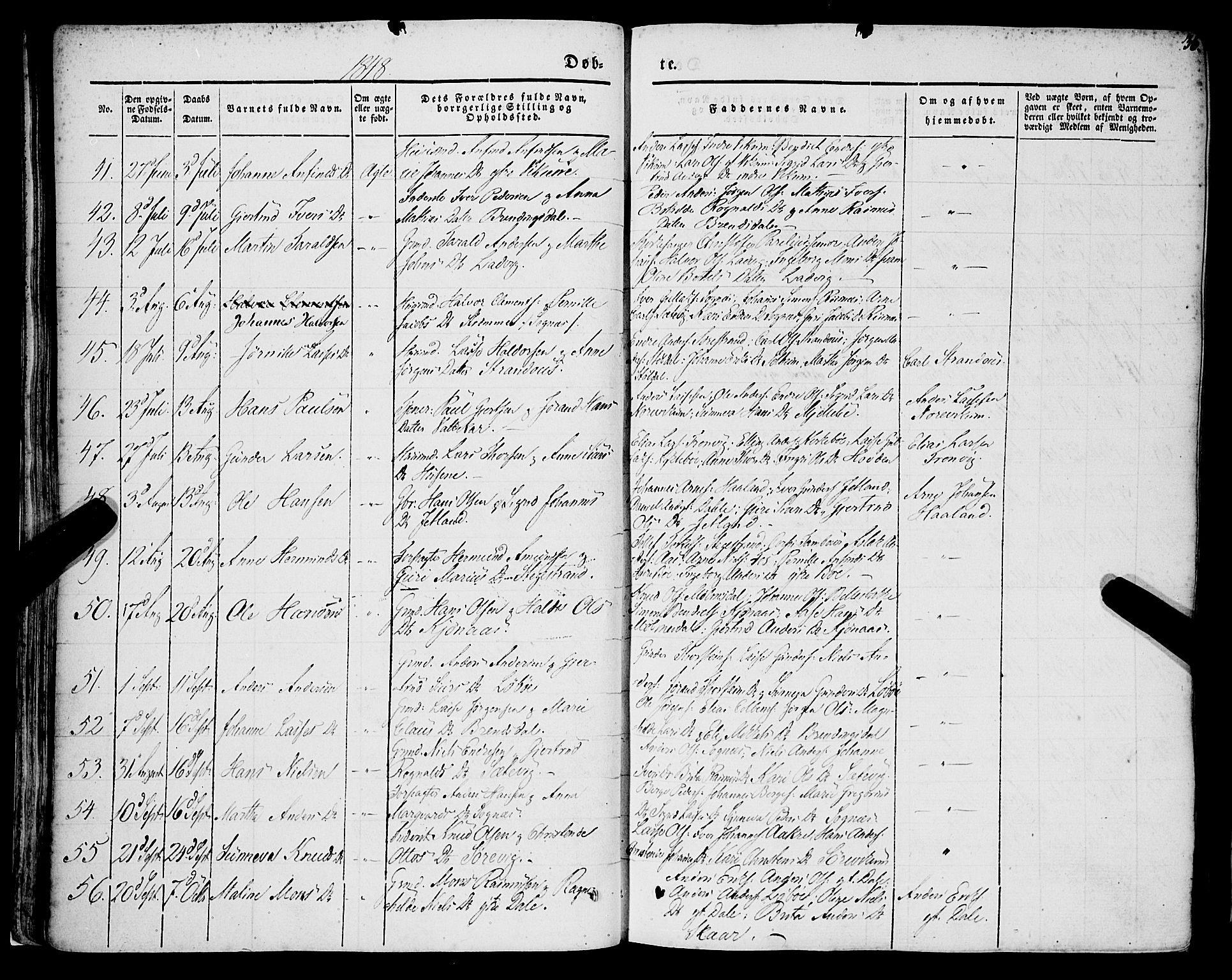 Lavik sokneprestembete, AV/SAB-A-80901: Parish register (official) no. A 3, 1843-1863, p. 36