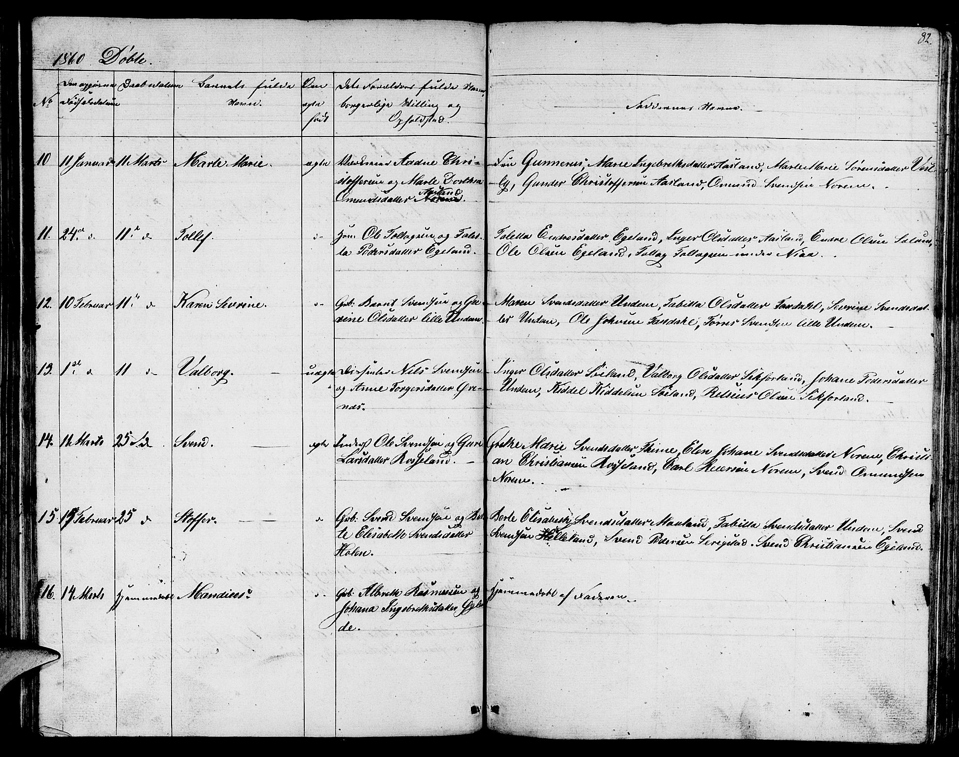 Lye sokneprestkontor, AV/SAST-A-101794/001/30BB/L0002: Parish register (copy) no. B 2, 1852-1867, p. 82