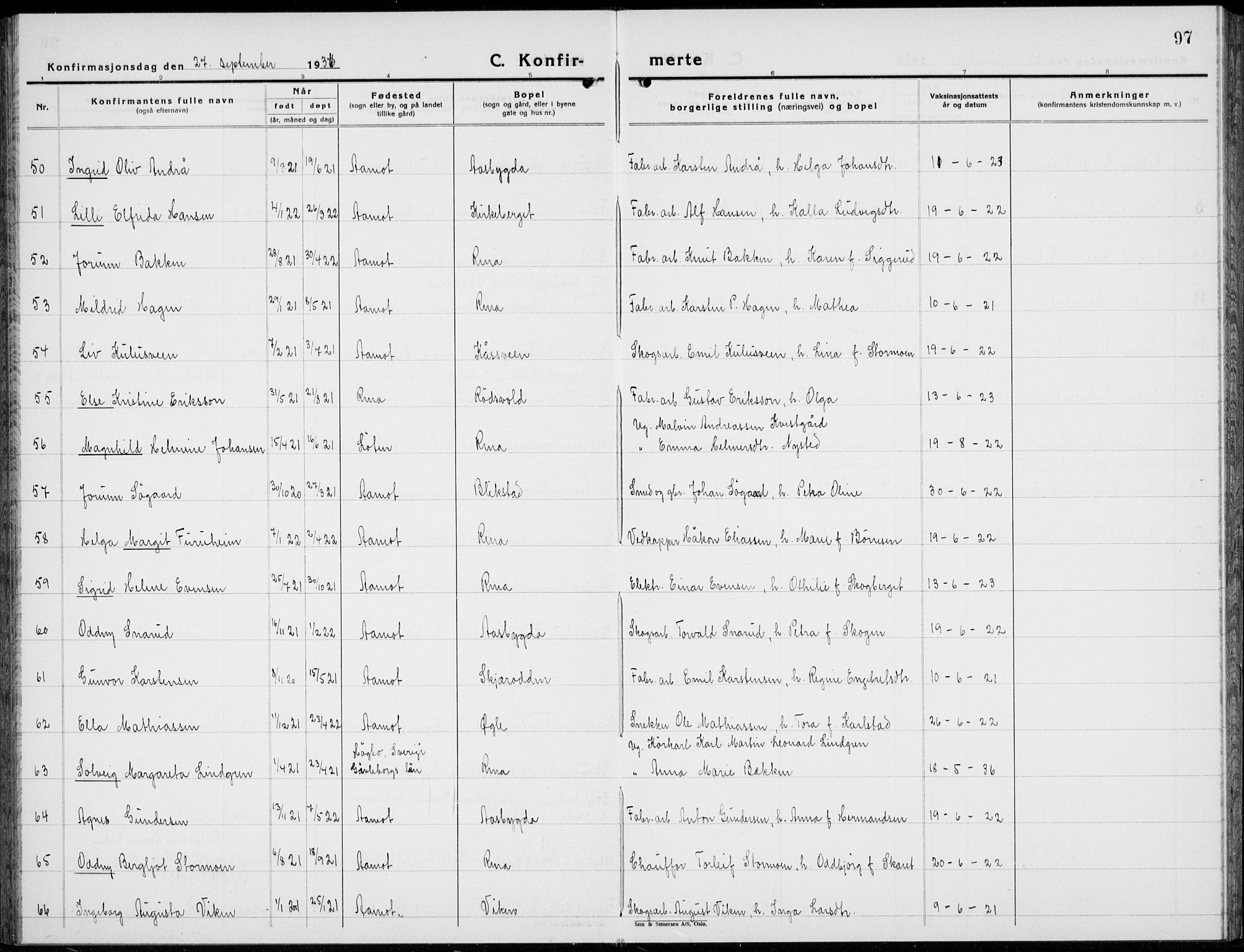 Åmot prestekontor, Hedmark, AV/SAH-PREST-056/H/Ha/Hab/L0006: Parish register (copy) no. 6, 1930-1937, p. 97