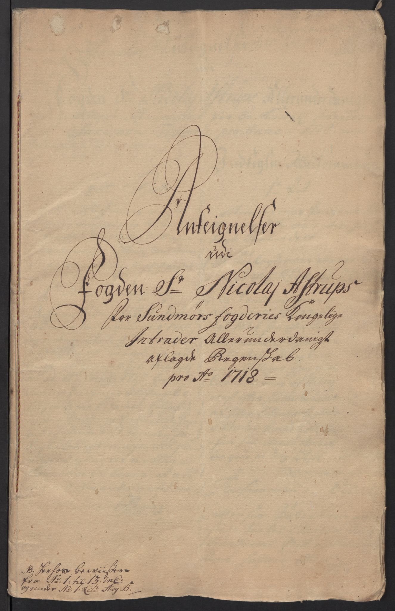 Rentekammeret inntil 1814, Reviderte regnskaper, Fogderegnskap, AV/RA-EA-4092/R54/L3570: Fogderegnskap Sunnmøre, 1718, p. 257