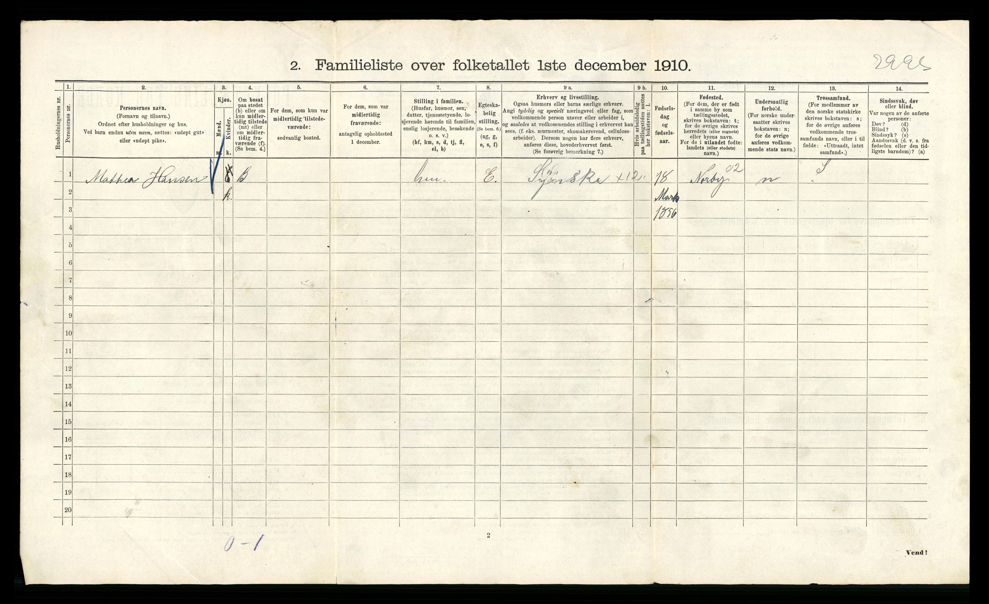 RA, 1910 census for Kristiania, 1910, p. 107138