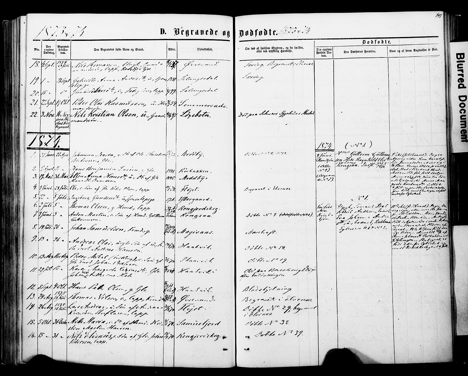 Ibestad sokneprestembete, SATØ/S-0077/H/Ha/Haa/L0013kirke: Parish register (official) no. 13, 1865-1879, p. 147