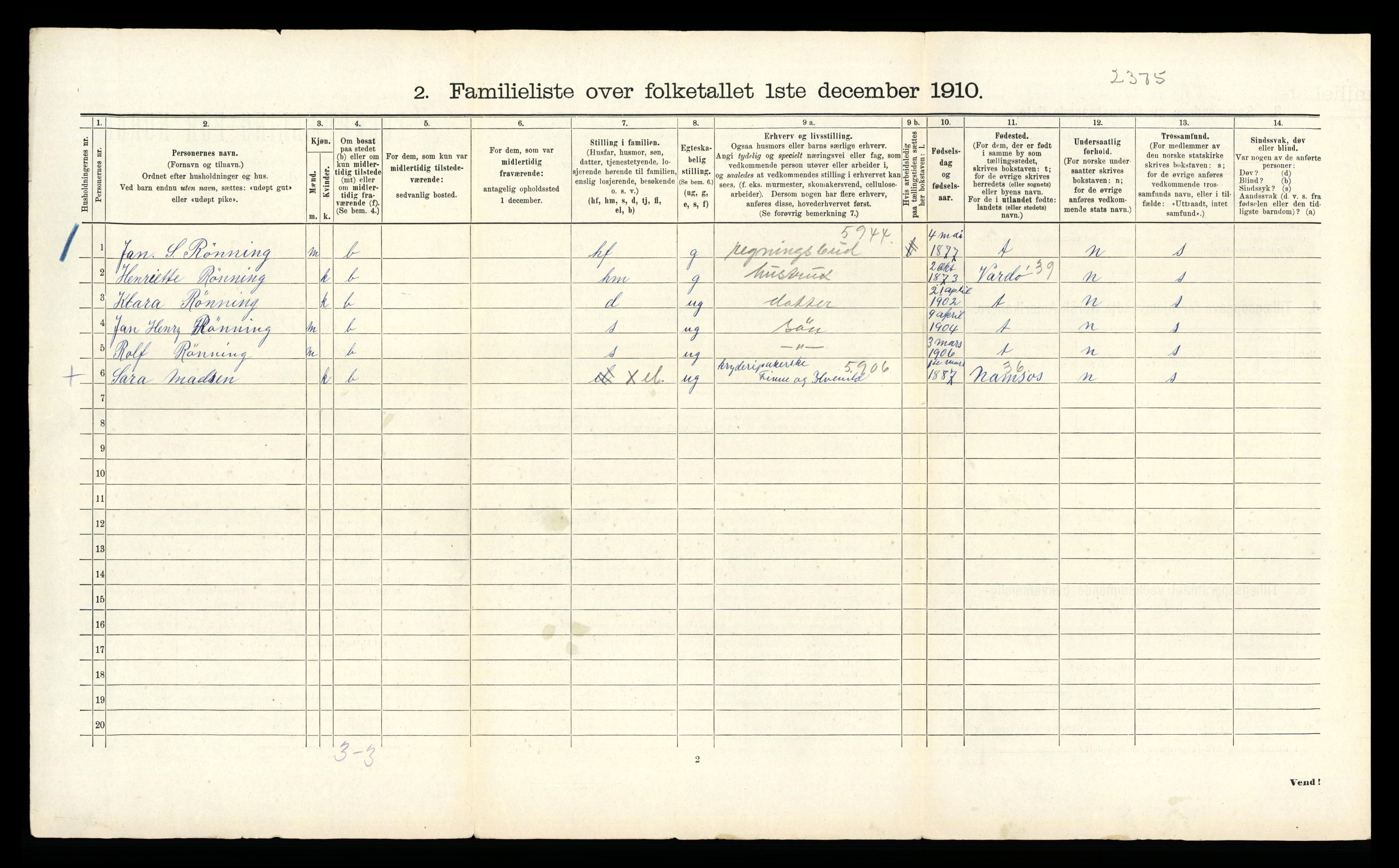 RA, 1910 census for Trondheim, 1910, p. 25434
