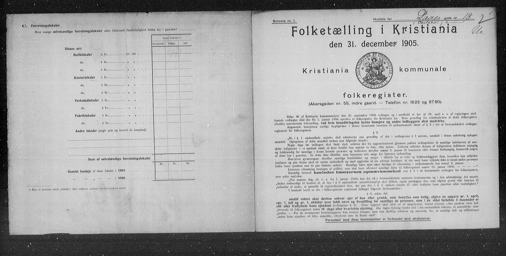 OBA, Municipal Census 1905 for Kristiania, 1905, p. 9412