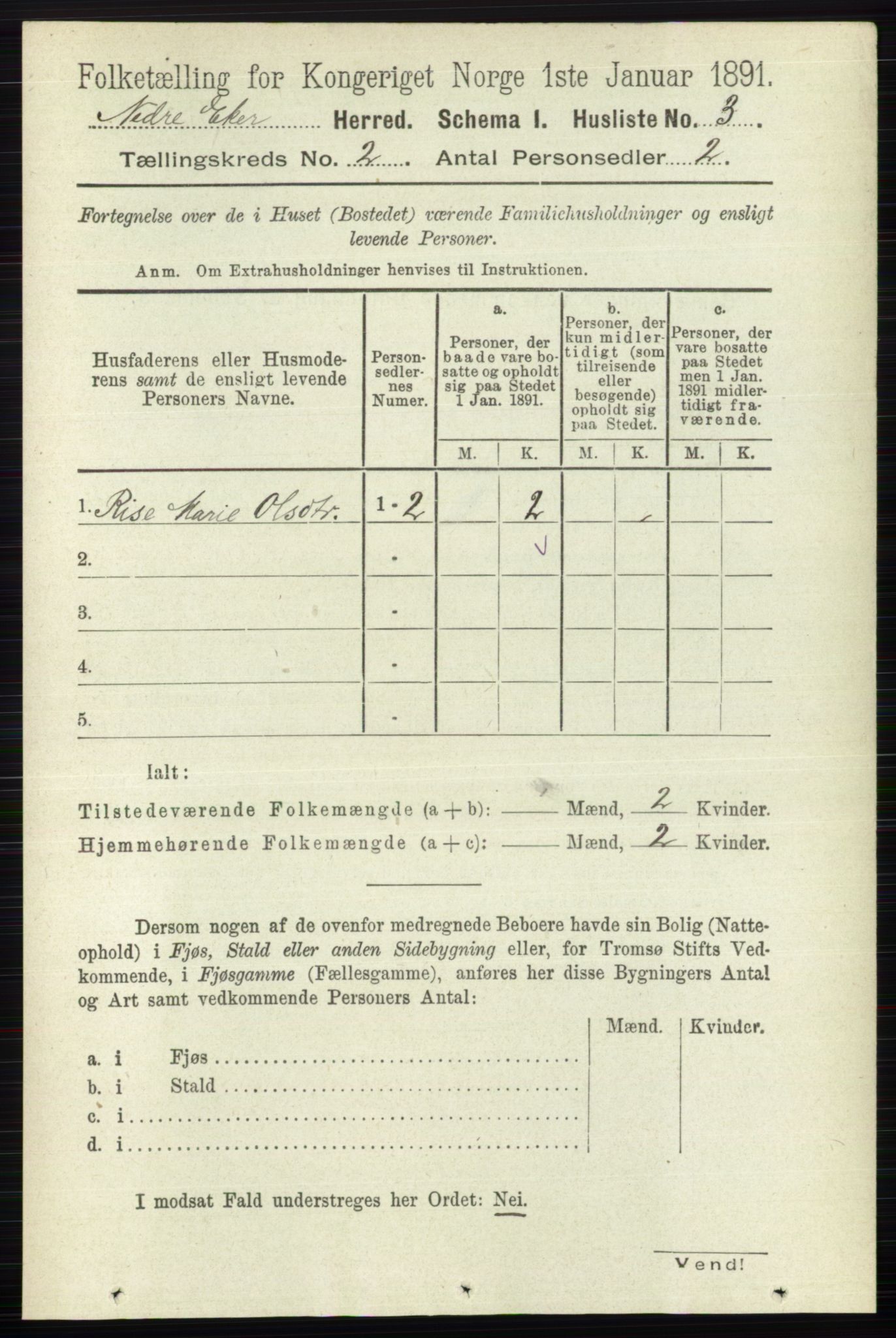 RA, 1891 census for 0625 Nedre Eiker, 1891, p. 449