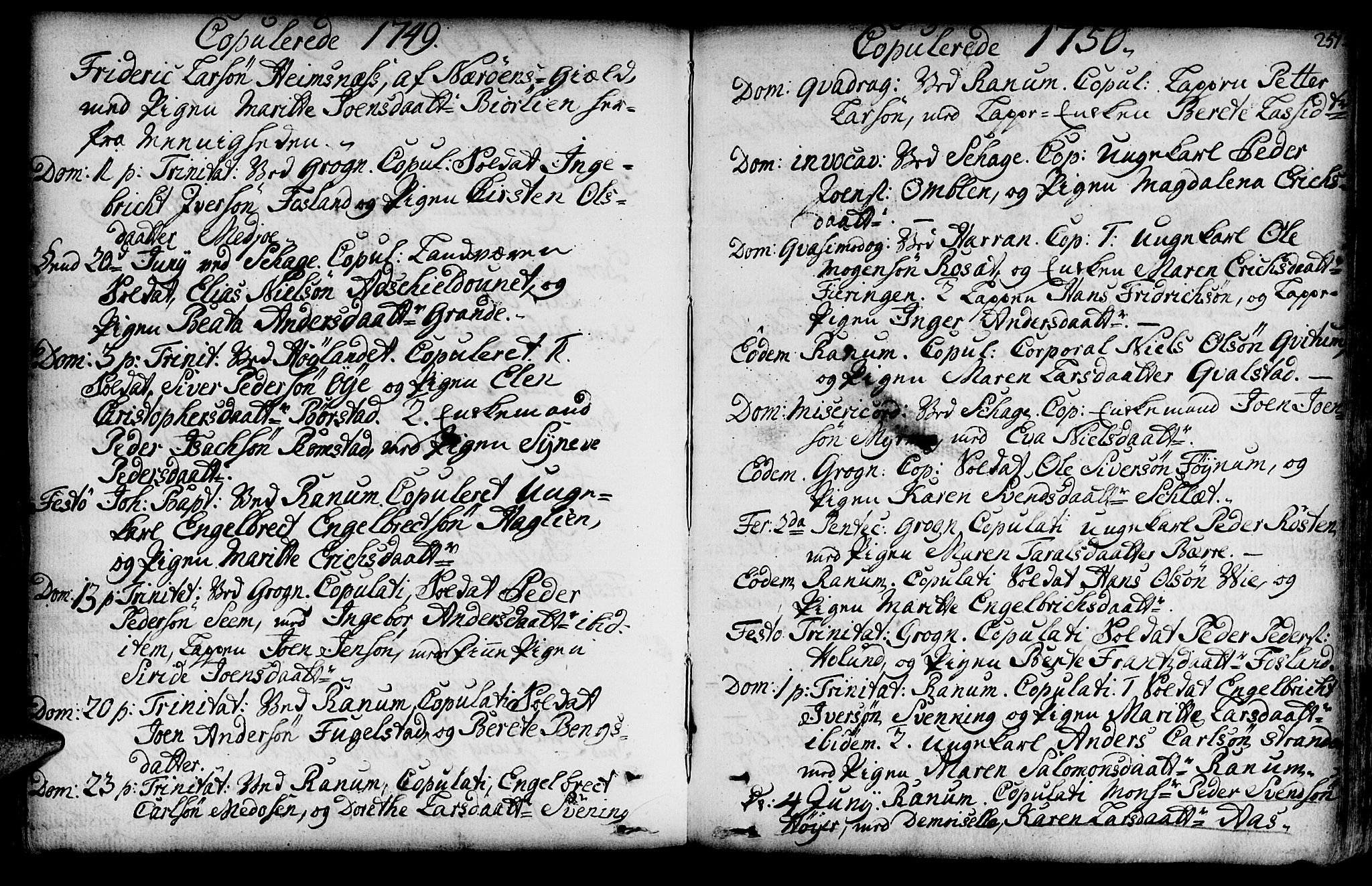 Ministerialprotokoller, klokkerbøker og fødselsregistre - Nord-Trøndelag, SAT/A-1458/764/L0542: Parish register (official) no. 764A02, 1748-1779, p. 251