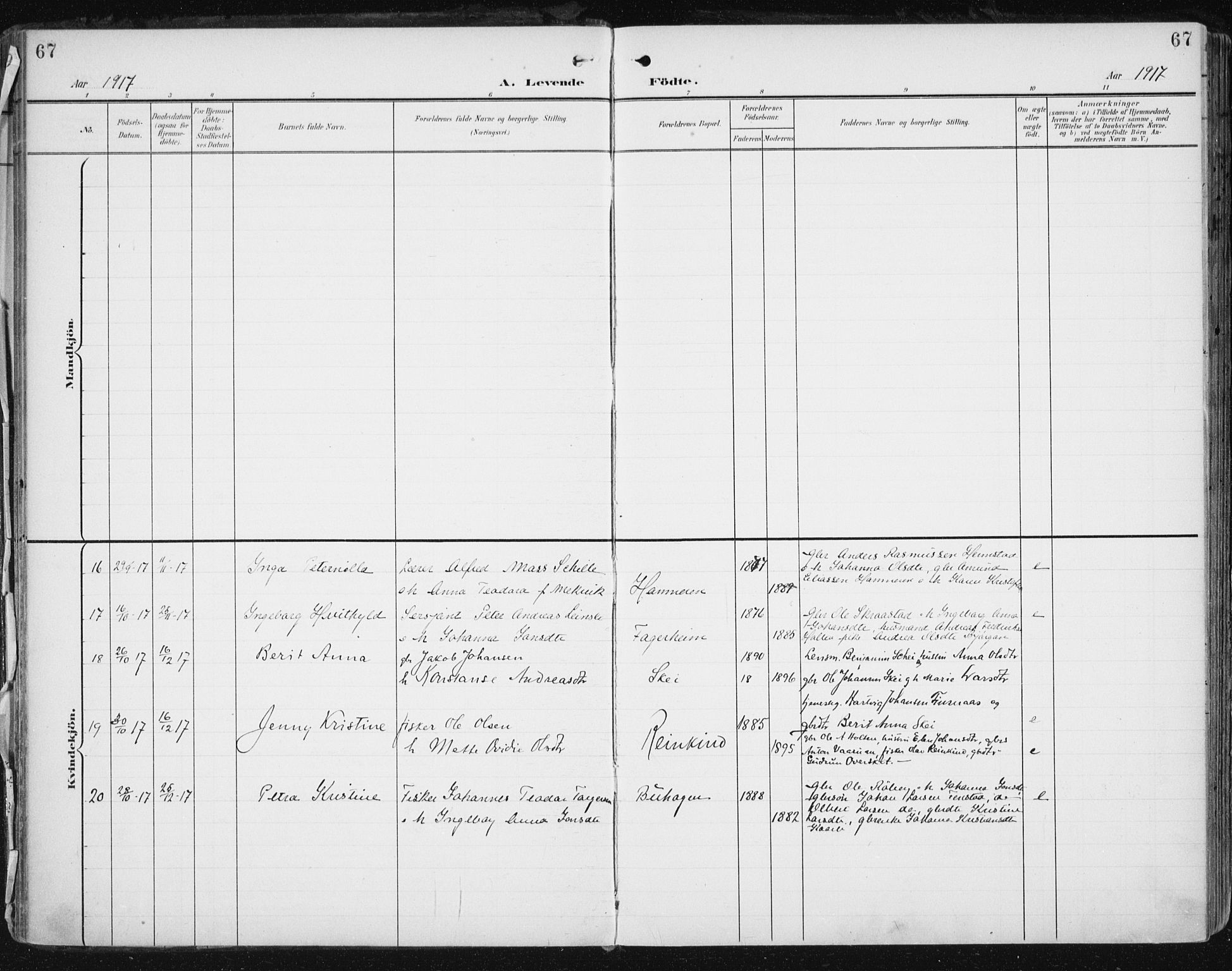 Ministerialprotokoller, klokkerbøker og fødselsregistre - Sør-Trøndelag, SAT/A-1456/646/L0616: Parish register (official) no. 646A14, 1900-1918, p. 67