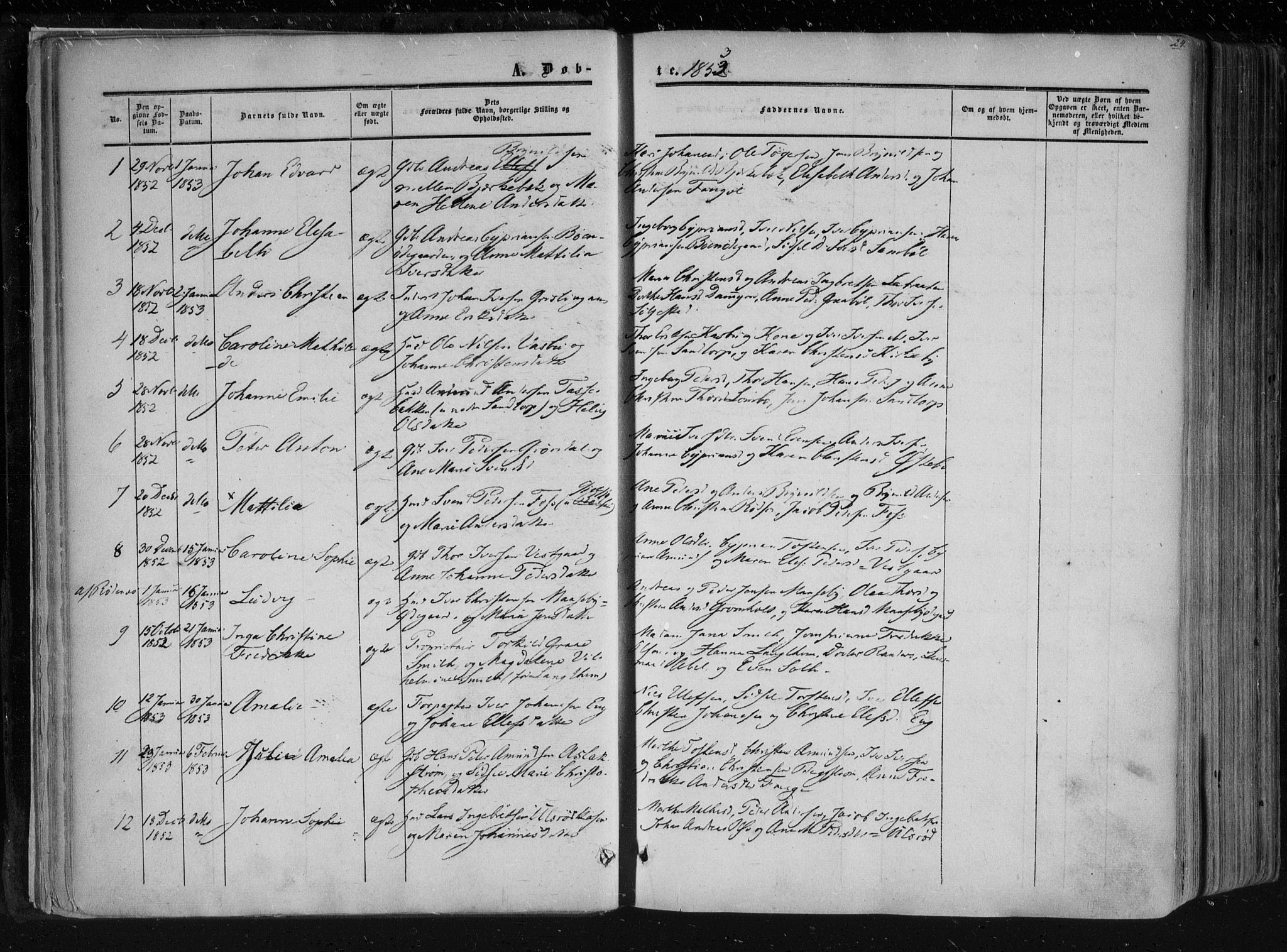 Aremark prestekontor Kirkebøker, SAO/A-10899/F/Fc/L0003: Parish register (official) no. III 3, 1850-1865, p. 24