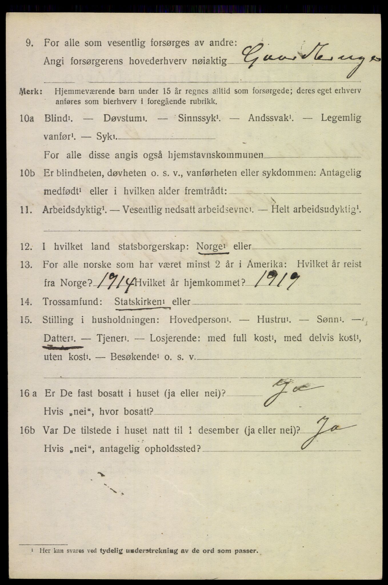 SAH, 1920 census for Vestre Gausdal, 1920, p. 5342