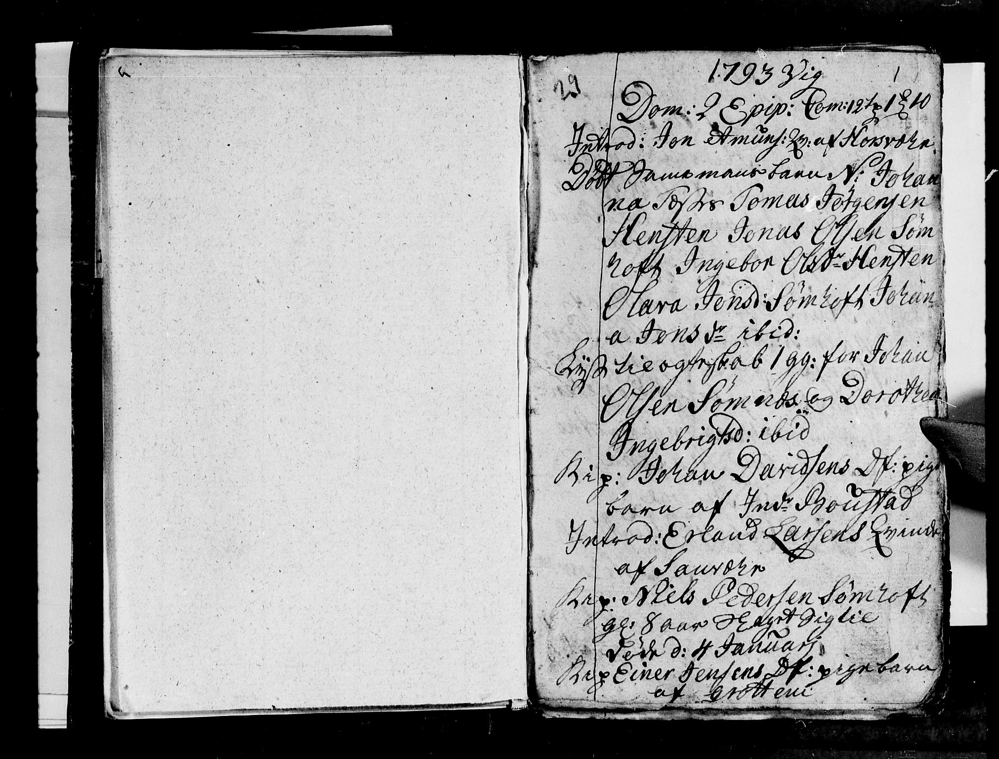 Ministerialprotokoller, klokkerbøker og fødselsregistre - Nordland, AV/SAT-A-1459/812/L0184: Parish register (copy) no. 812C02, 1793-1809, p. 1