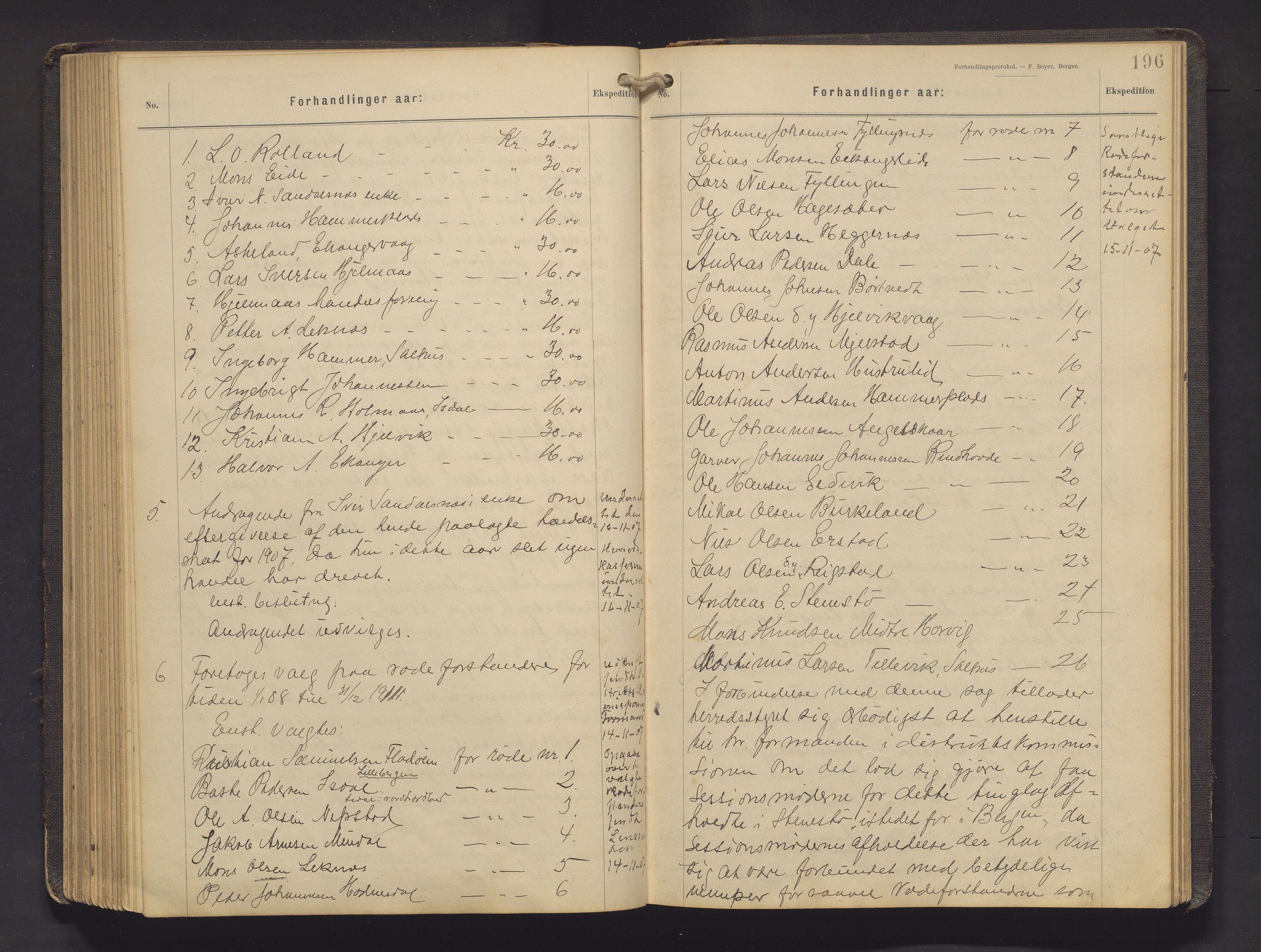 Hamre kommune. Formannskapet, IKAH/1254-021/A/Aa/L0005: Møtebok for formannskap, heradsstyre og soknestyra i Hamre og Åsane, 1899-1909, p. 196