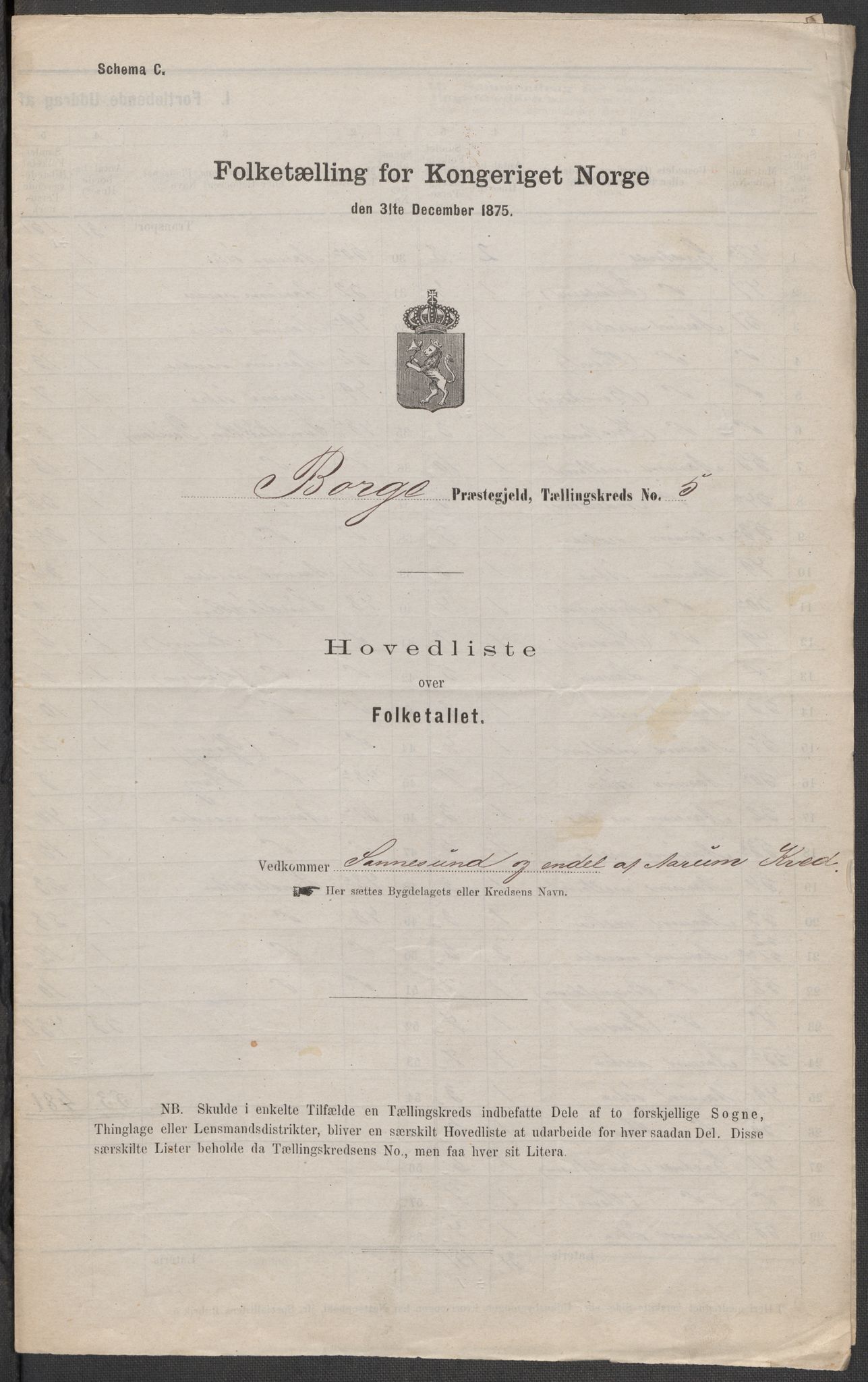 RA, 1875 census for 0113P Borge, 1875, p. 15