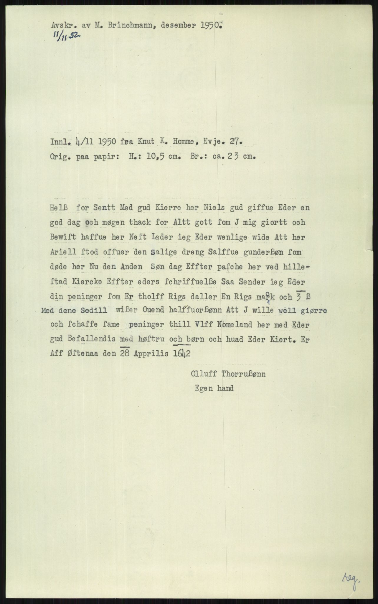 Samlinger til kildeutgivelse, Diplomavskriftsamlingen, AV/RA-EA-4053/H/Ha, p. 2871