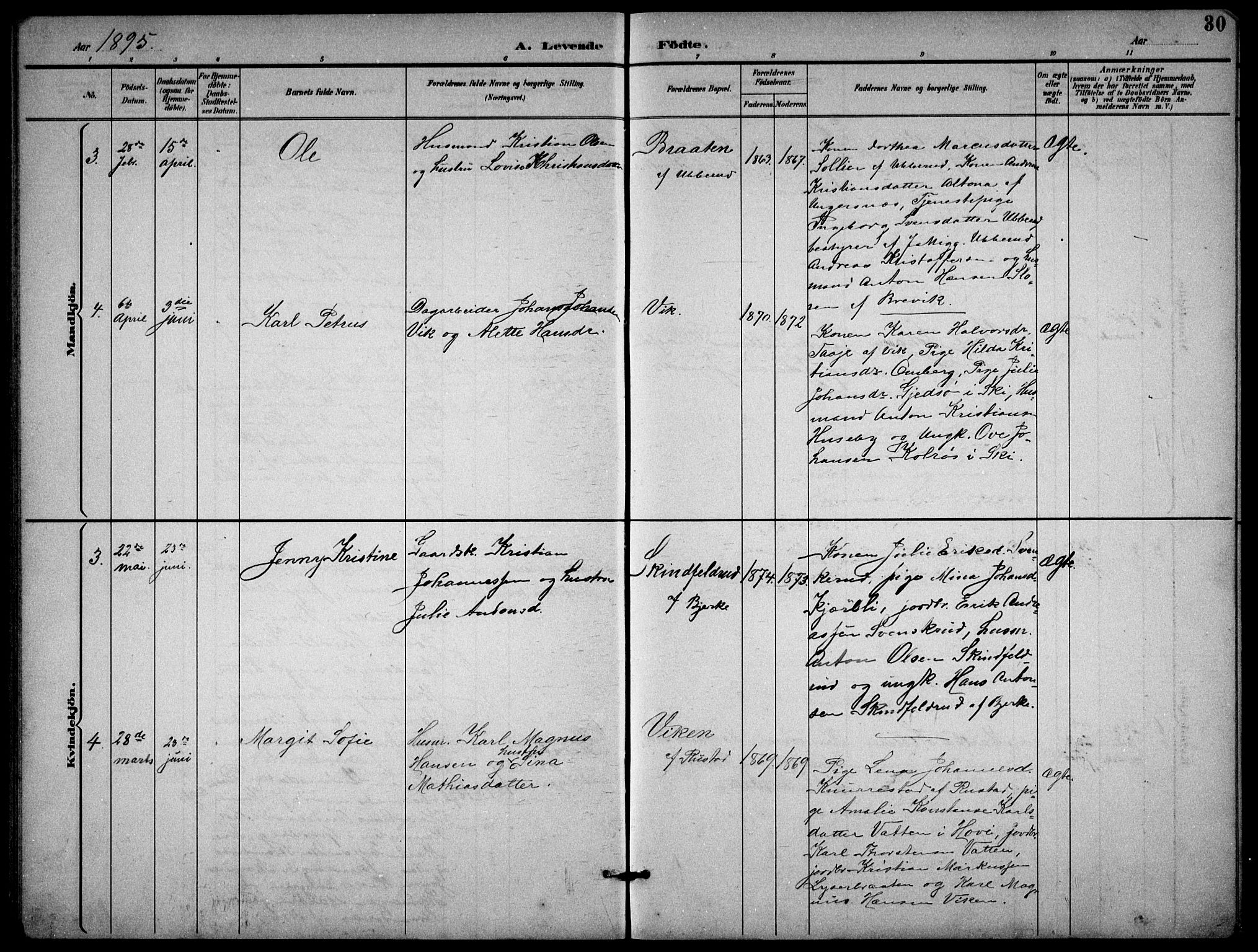 Enebakk prestekontor Kirkebøker, AV/SAO-A-10171c/G/Gb/L0002: Parish register (copy) no. II 2, 1891-1903, p. 30