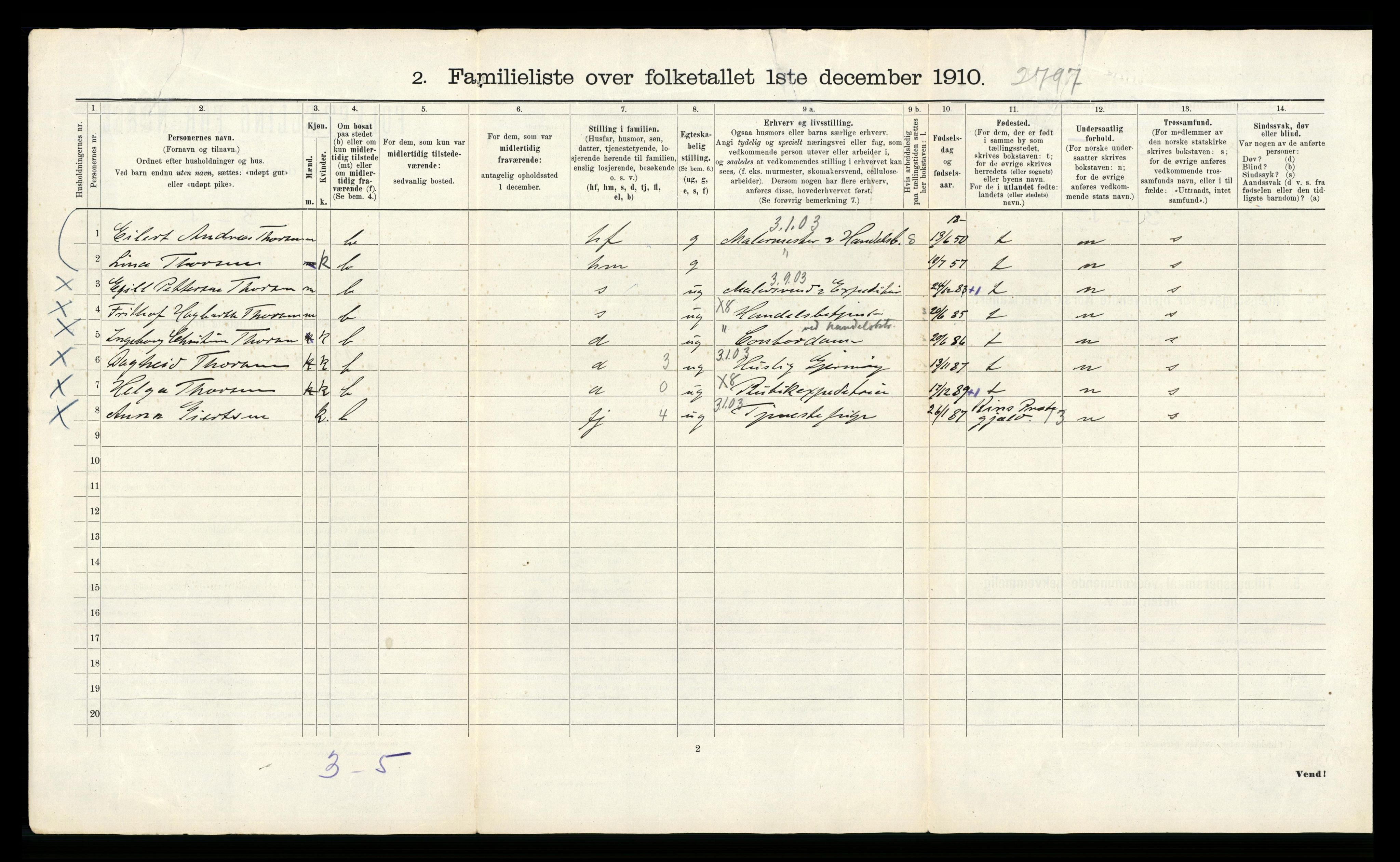 RA, 1910 census for Bergen, 1910, p. 6076