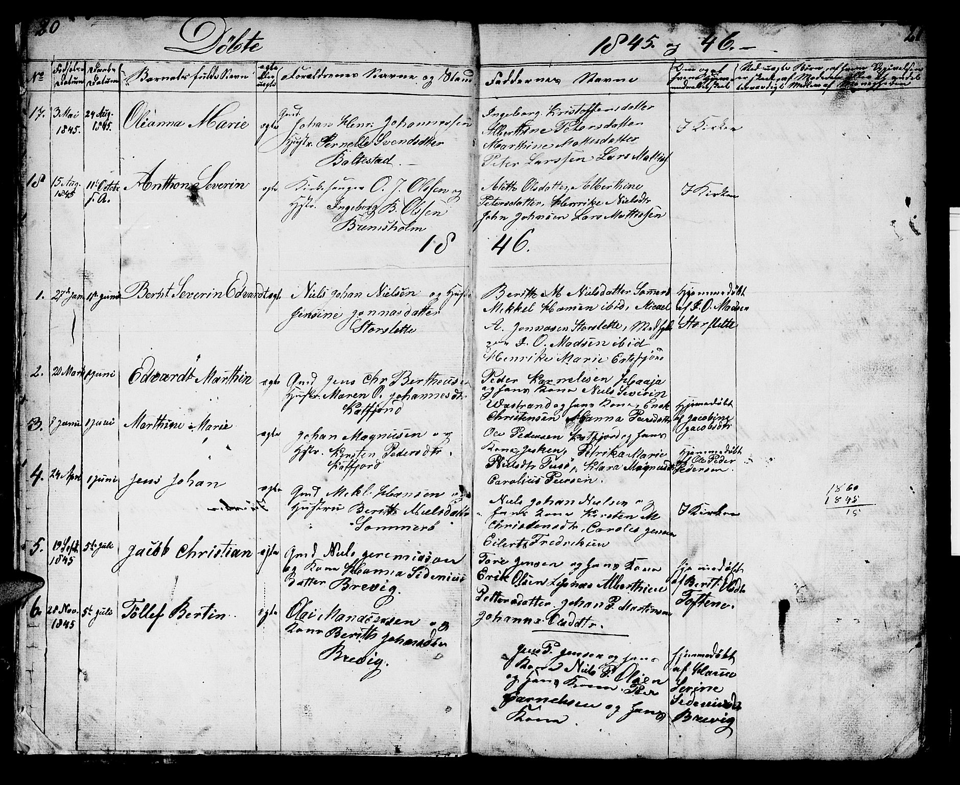 Lenvik sokneprestembete, SATØ/S-1310/H/Ha/Hab/L0018klokker: Parish register (copy) no. 18, 1838-1854, p. 20-21