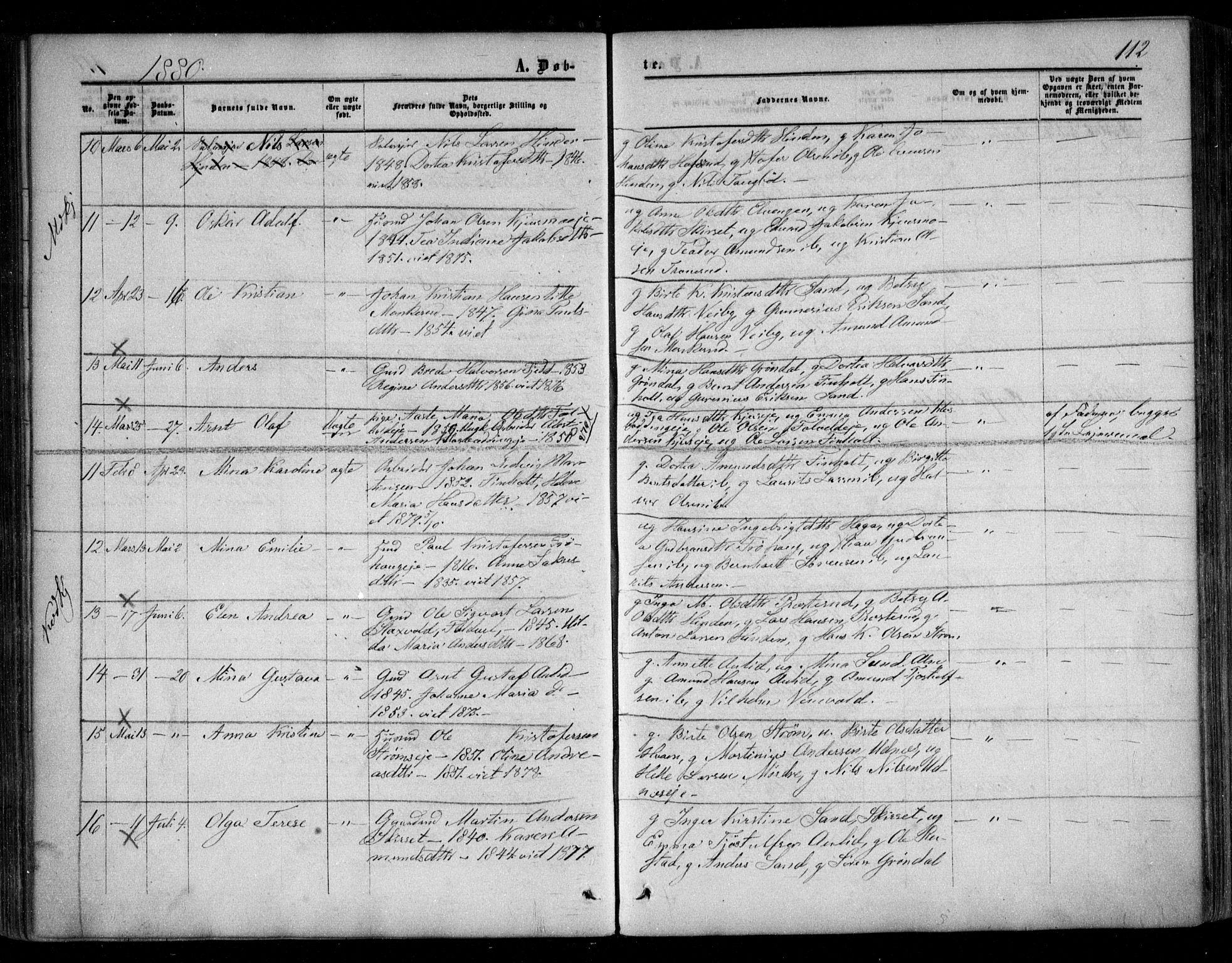 Nes prestekontor Kirkebøker, SAO/A-10410/F/Fc/L0001: Parish register (official) no. III 1, 1859-1882, p. 112
