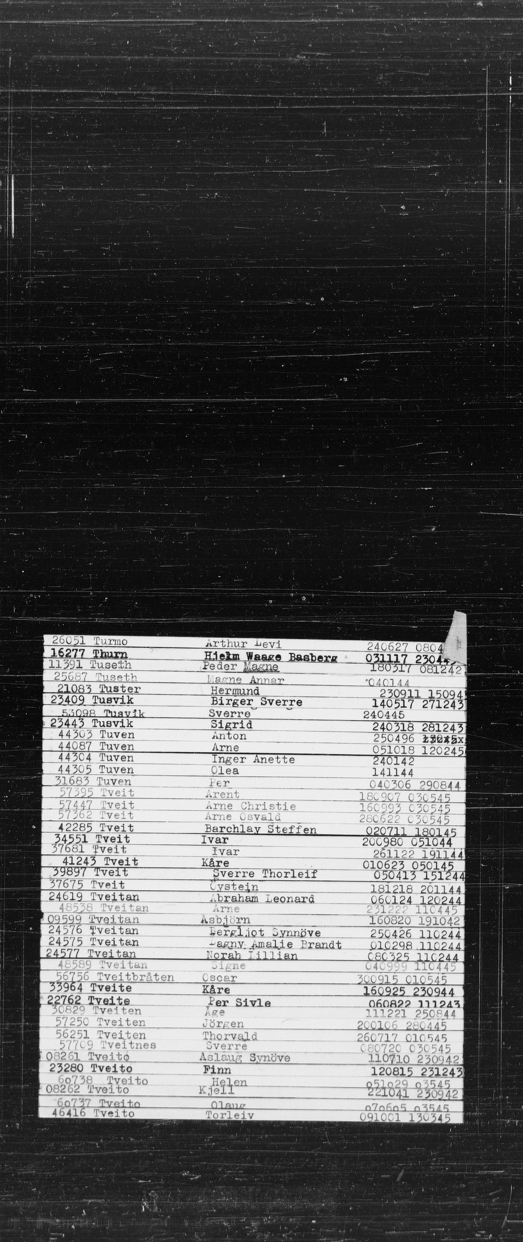 Den Kgl. Norske Legasjons Flyktningskontor, RA/S-6753/V/Va/L0022: Kjesäterkartoteket.  Alfabetisk register, A-Å., 1940-1945, p. 893