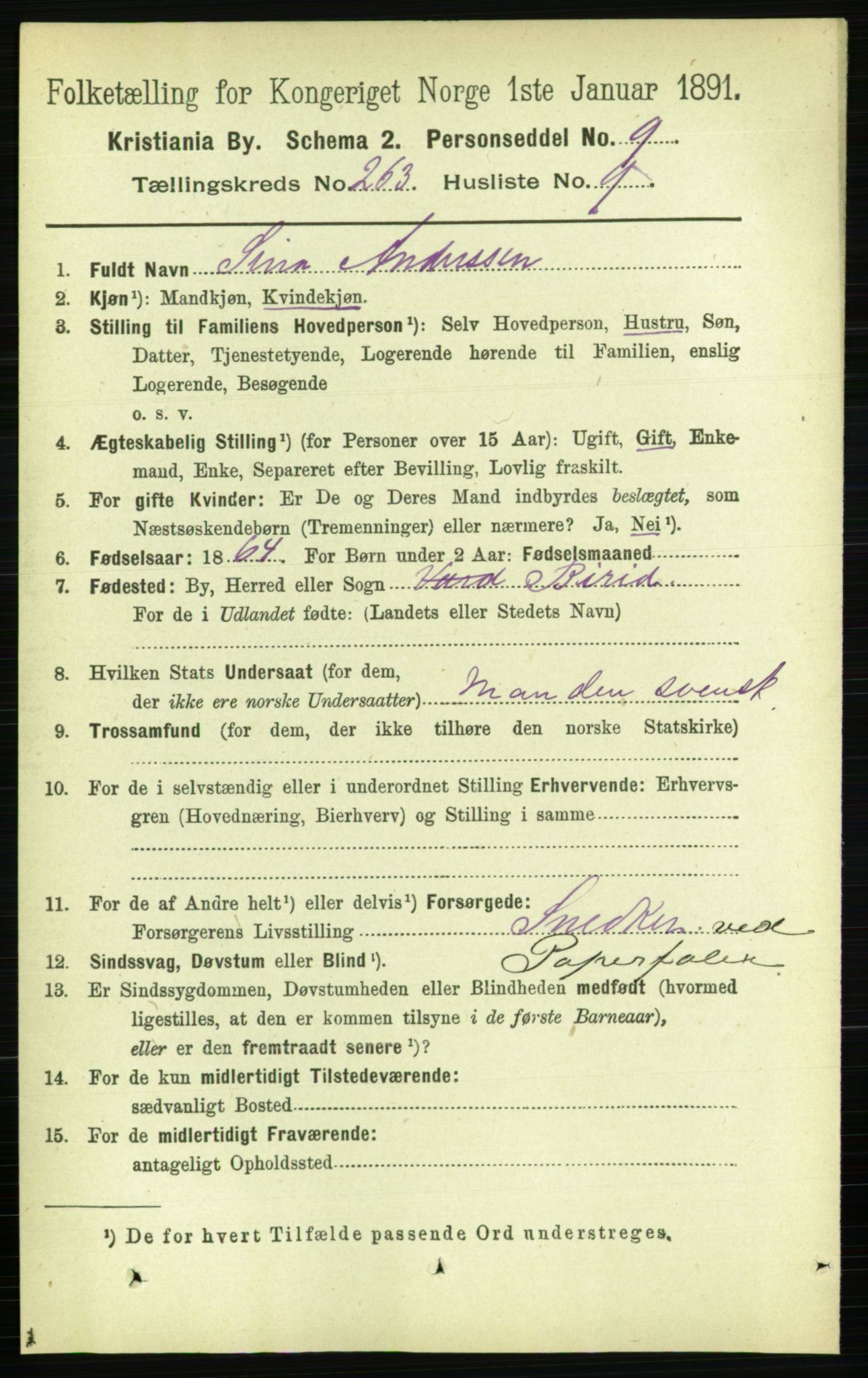 RA, 1891 census for 0301 Kristiania, 1891, p. 159872