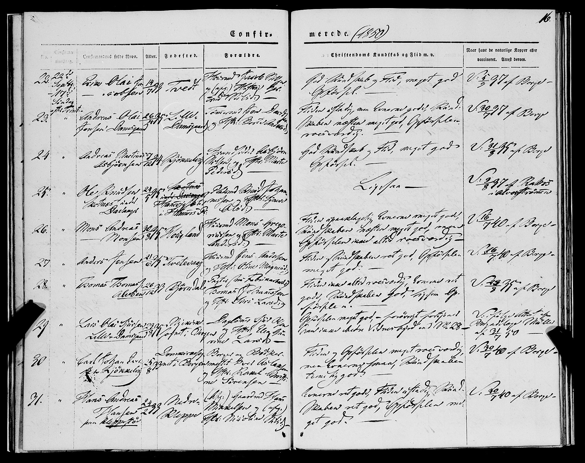 Askøy Sokneprestembete, SAB/A-74101/H/Ha/Haa/Haaa/L0010: Parish register (official) no. A 10, 1845-1854, p. 16