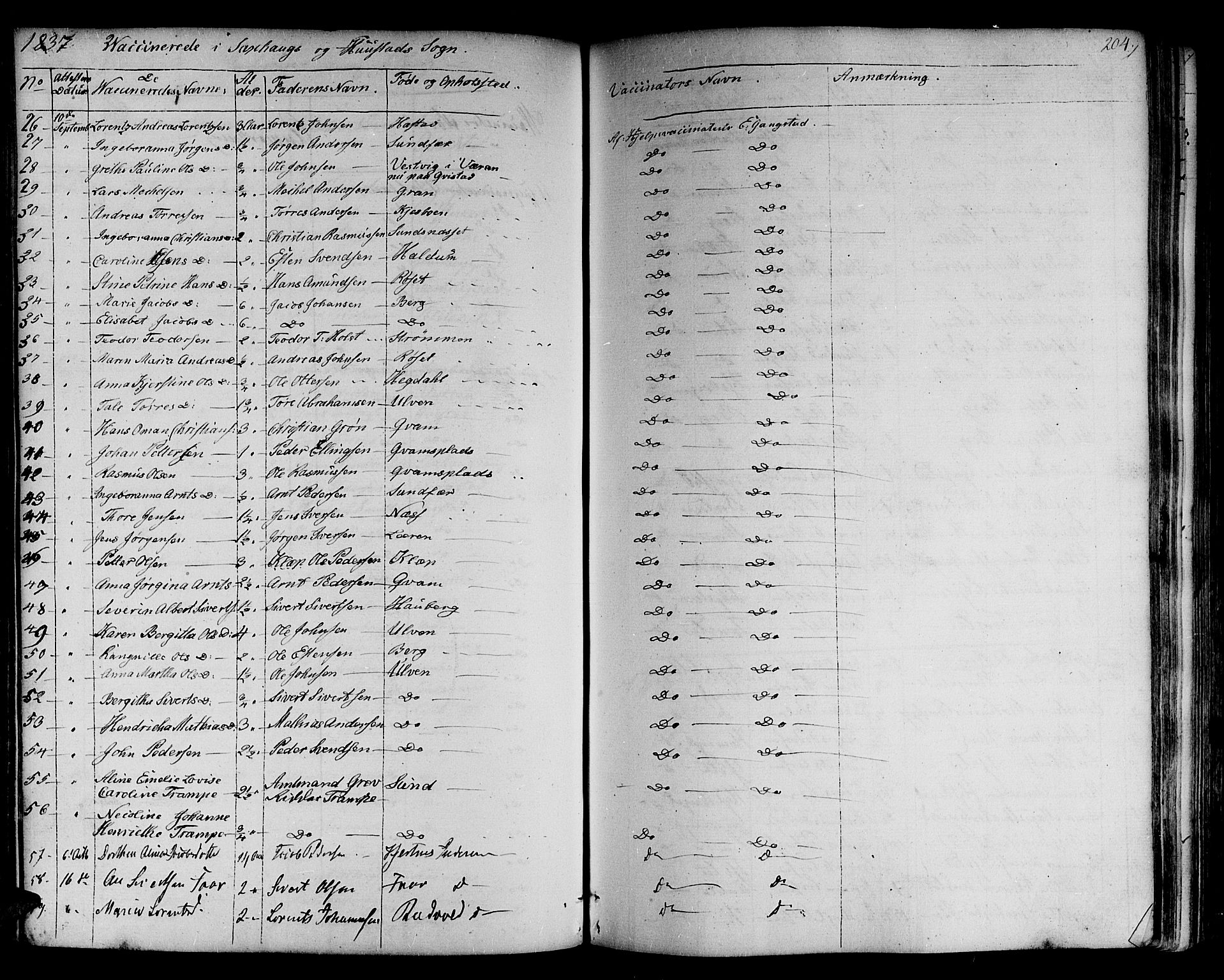 Ministerialprotokoller, klokkerbøker og fødselsregistre - Nord-Trøndelag, SAT/A-1458/730/L0277: Parish register (official) no. 730A06 /1, 1830-1839, p. 204