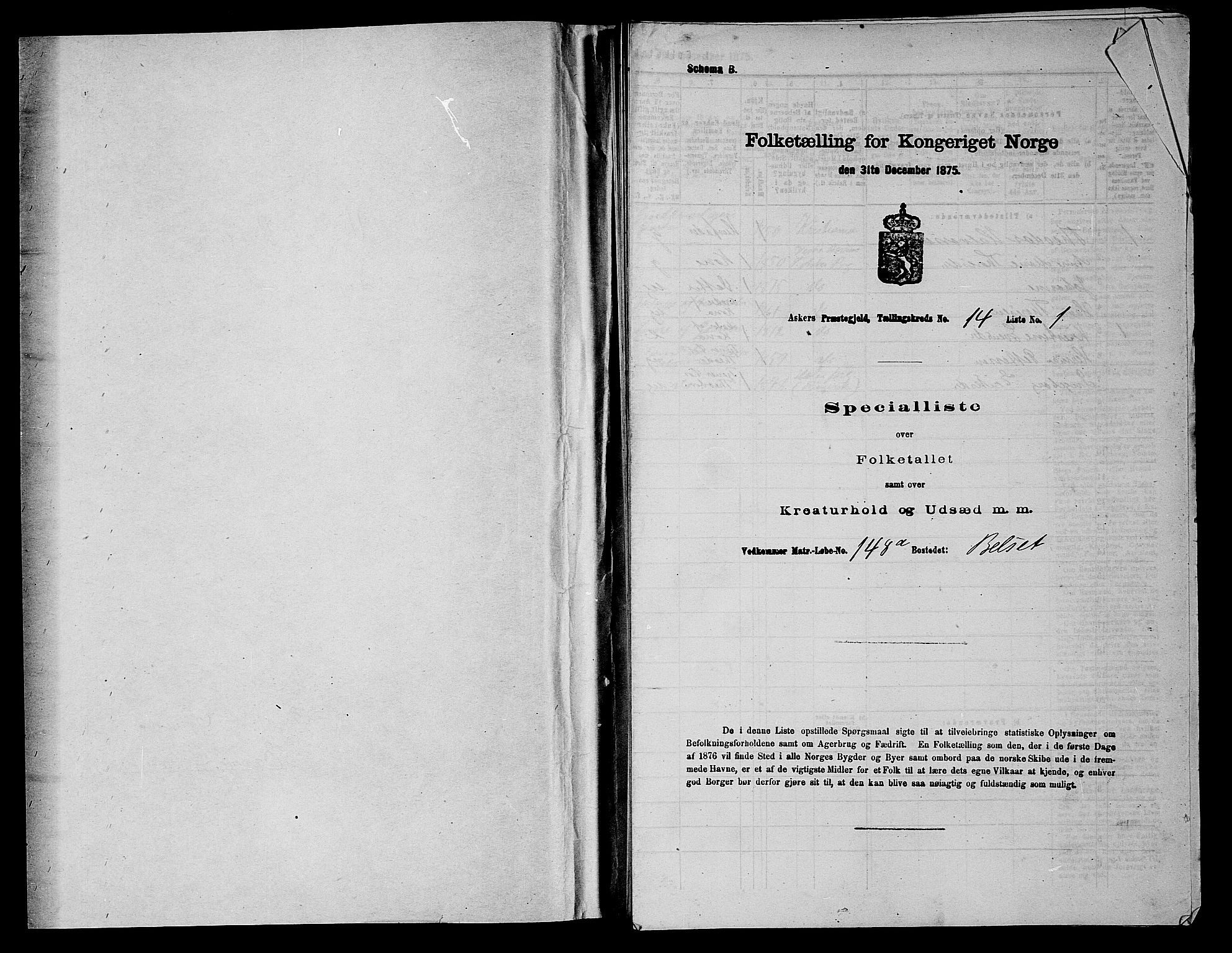 RA, 1875 census for 0220P Asker, 1875, p. 2504