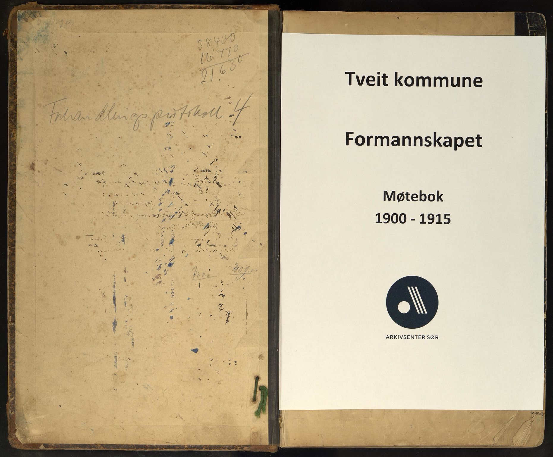Tveit kommune - Formannskapet/ Kommunestyret, ARKSOR/1001TV120/A/L0004: Møtebok (d), 1900-1915